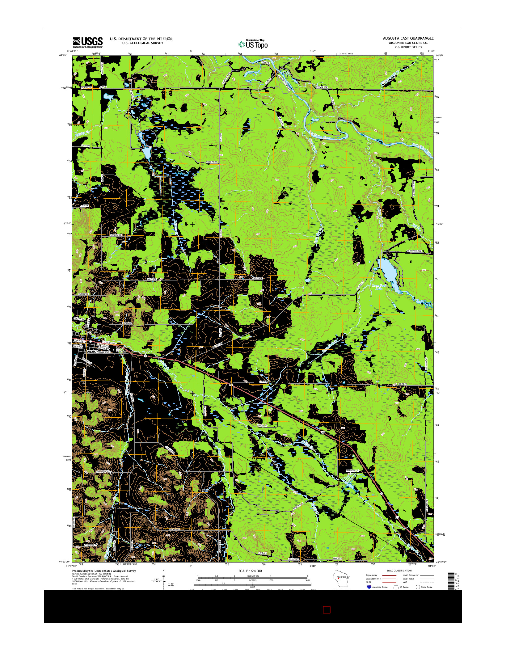 USGS US TOPO 7.5-MINUTE MAP FOR AUGUSTA EAST, WI 2015