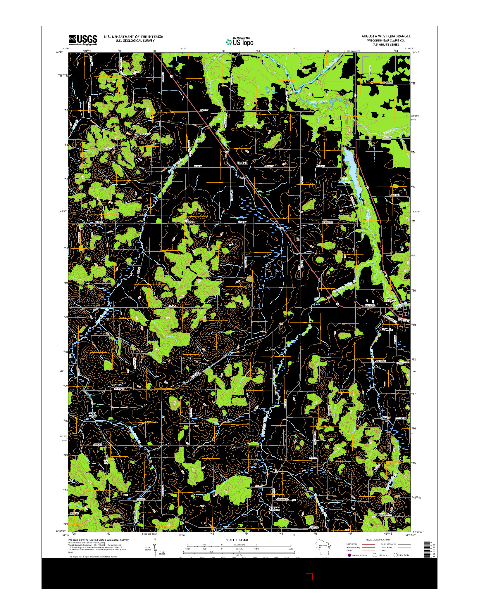 USGS US TOPO 7.5-MINUTE MAP FOR AUGUSTA WEST, WI 2015