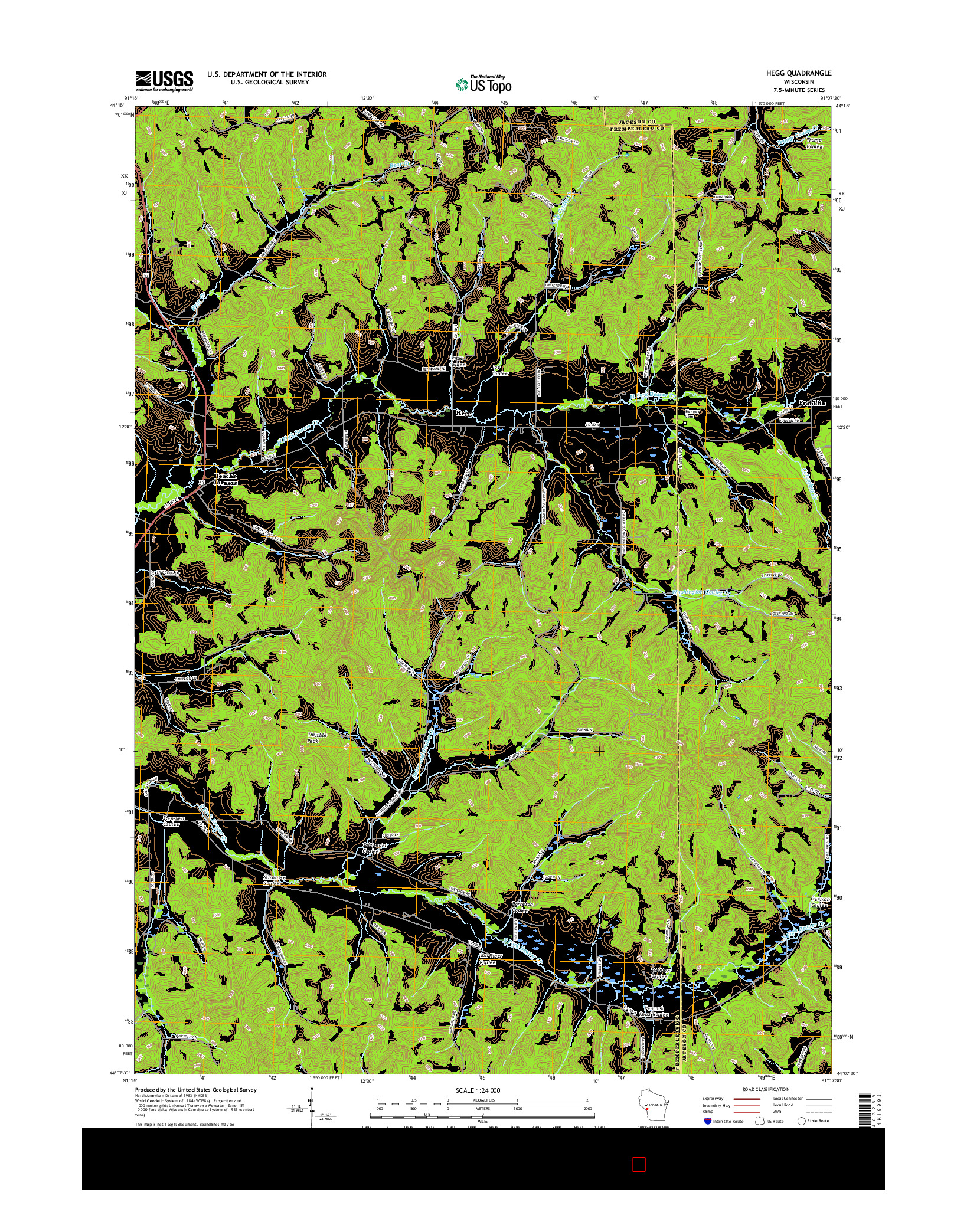 USGS US TOPO 7.5-MINUTE MAP FOR HEGG, WI 2015