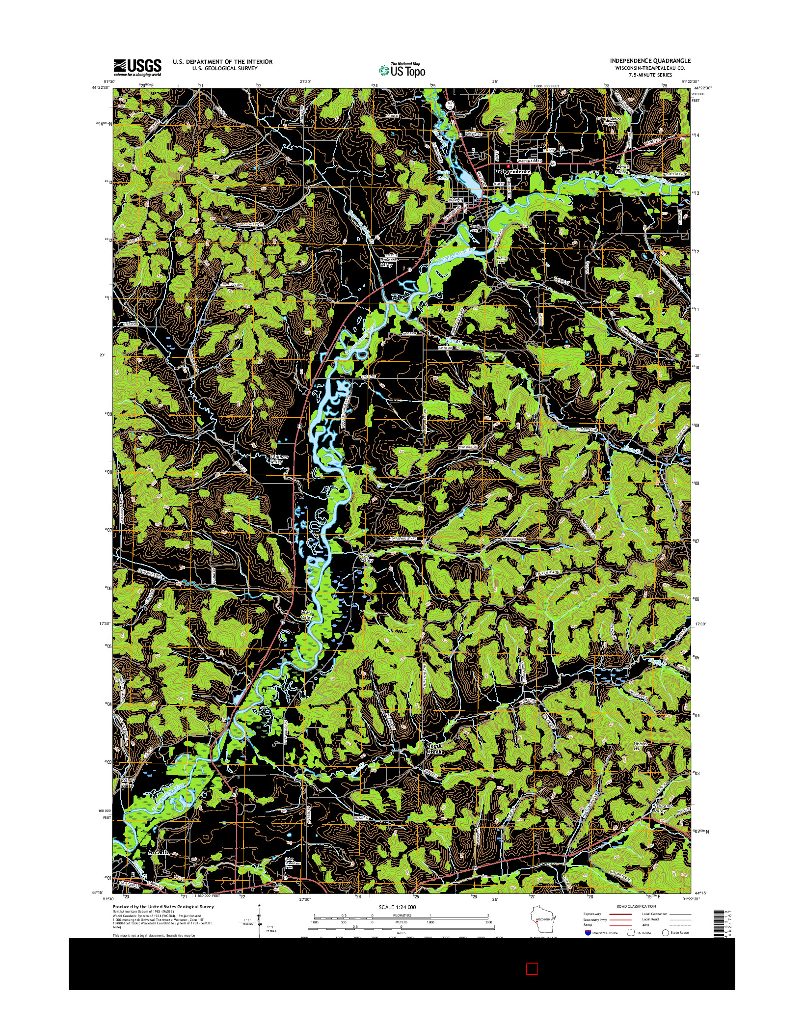 USGS US TOPO 7.5-MINUTE MAP FOR INDEPENDENCE, WI 2015