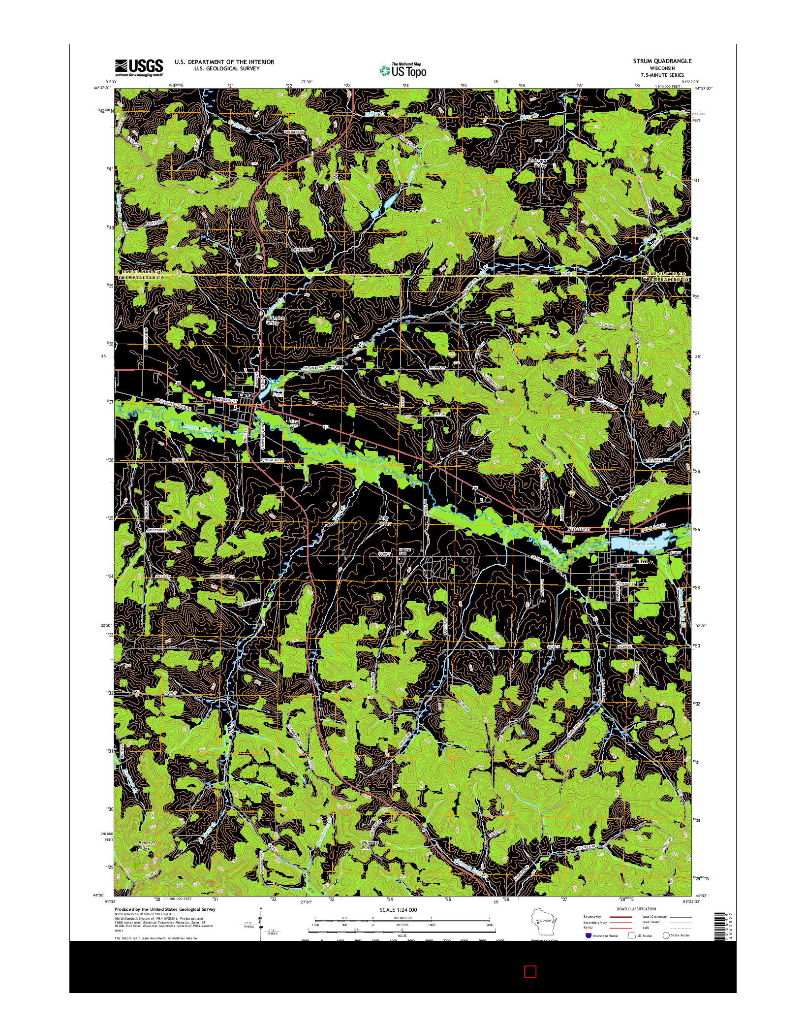 USGS US TOPO 7.5-MINUTE MAP FOR STRUM, WI 2015