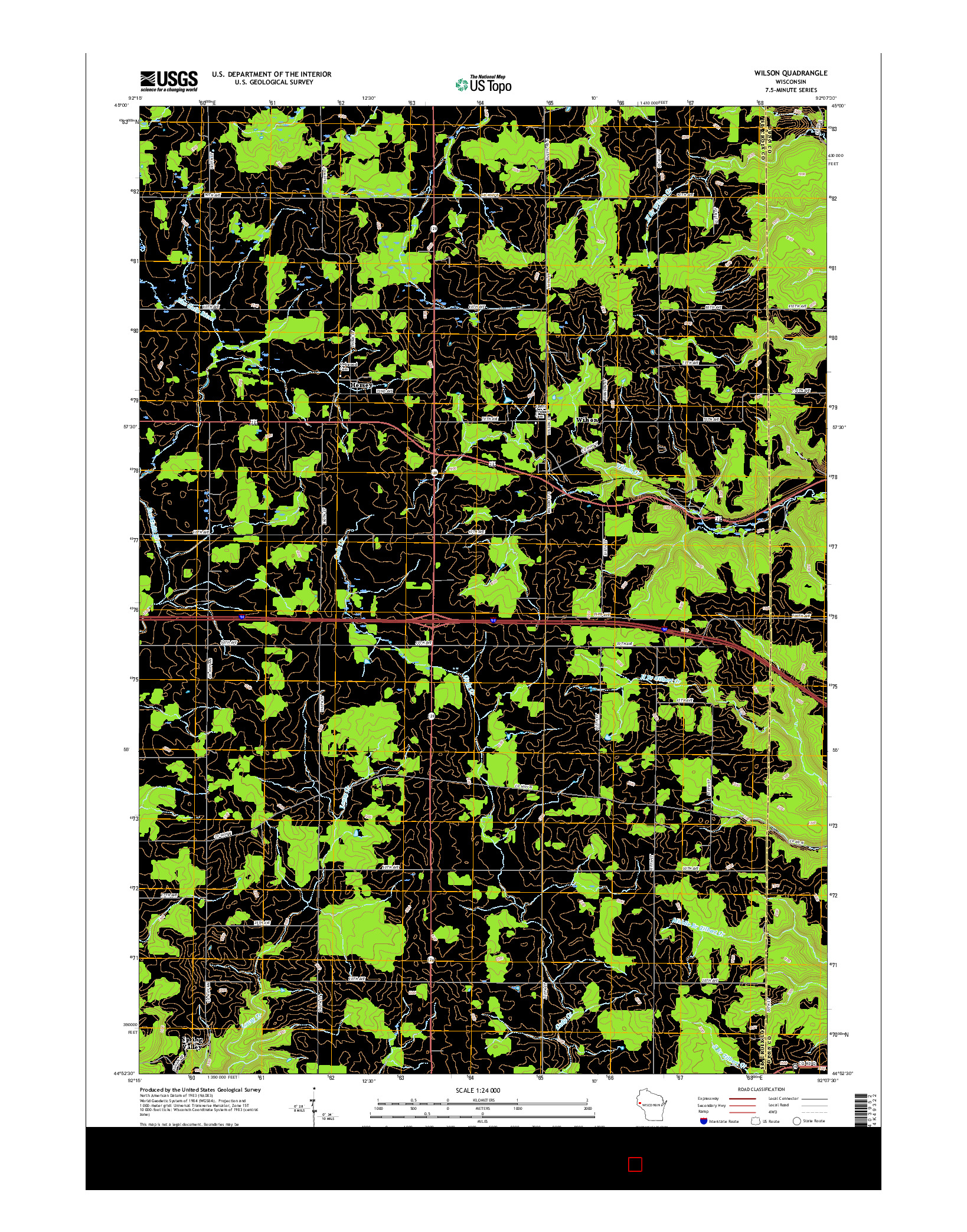 USGS US TOPO 7.5-MINUTE MAP FOR WILSON, WI 2015