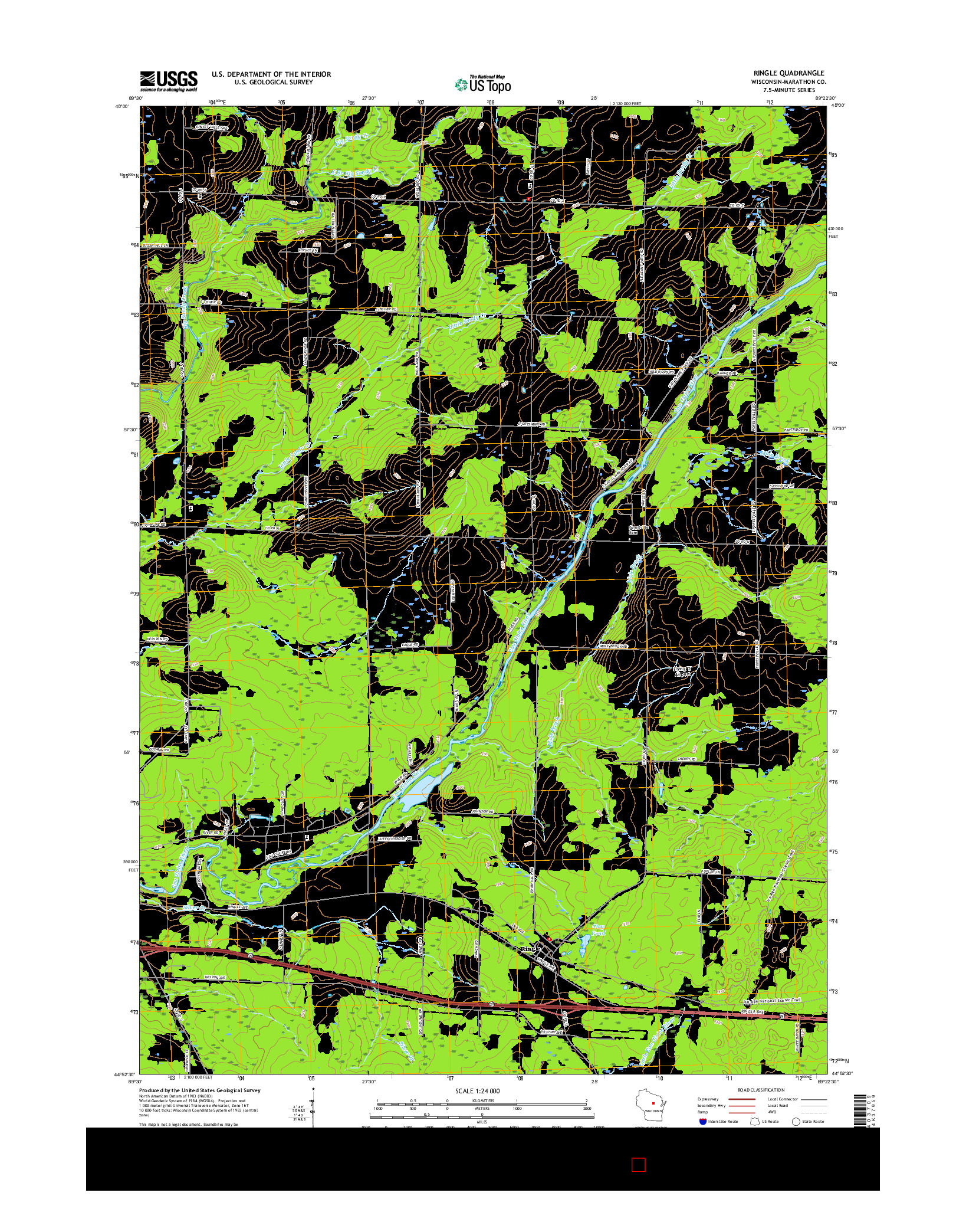 USGS US TOPO 7.5-MINUTE MAP FOR RINGLE, WI 2015