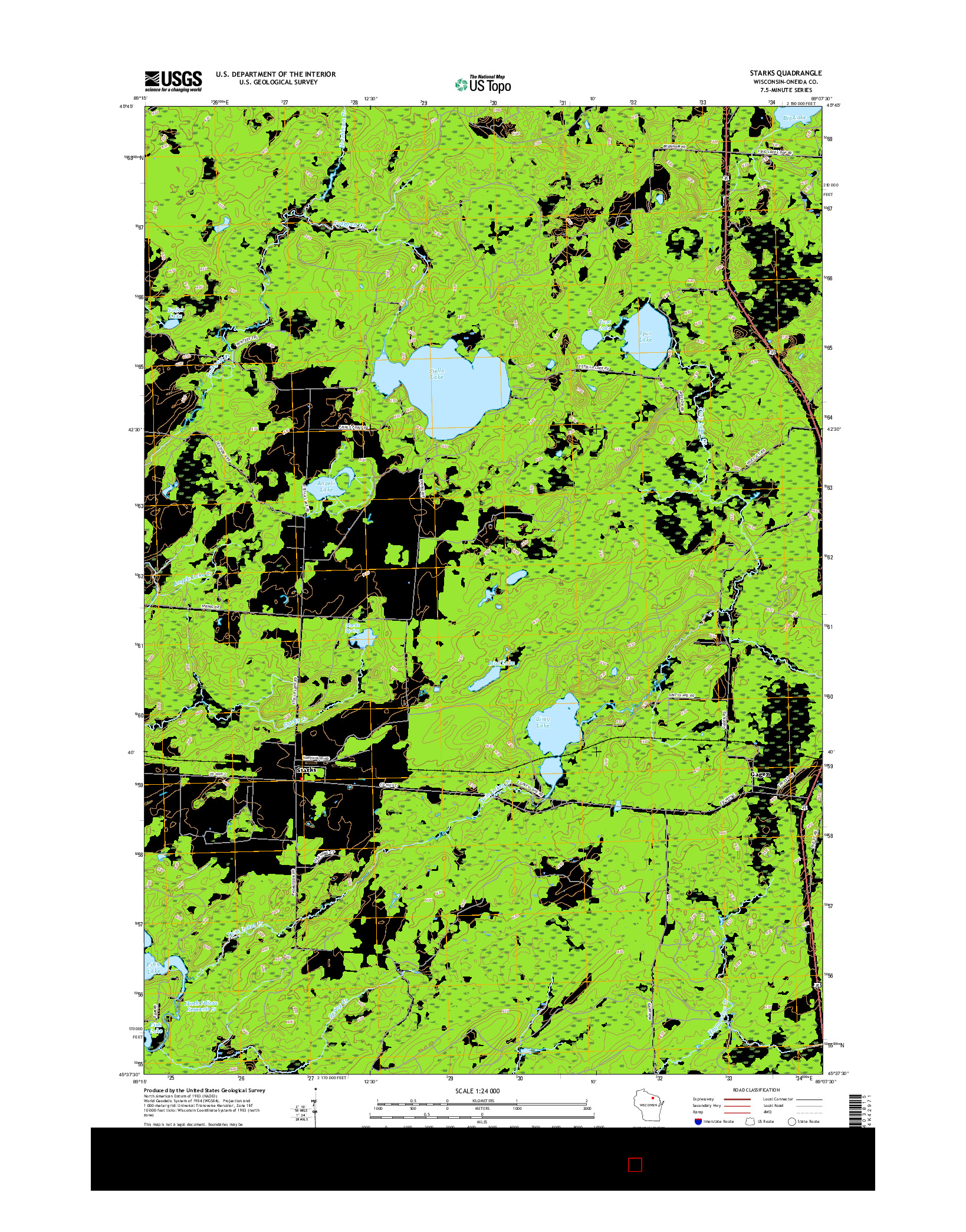 USGS US TOPO 7.5-MINUTE MAP FOR STARKS, WI 2015