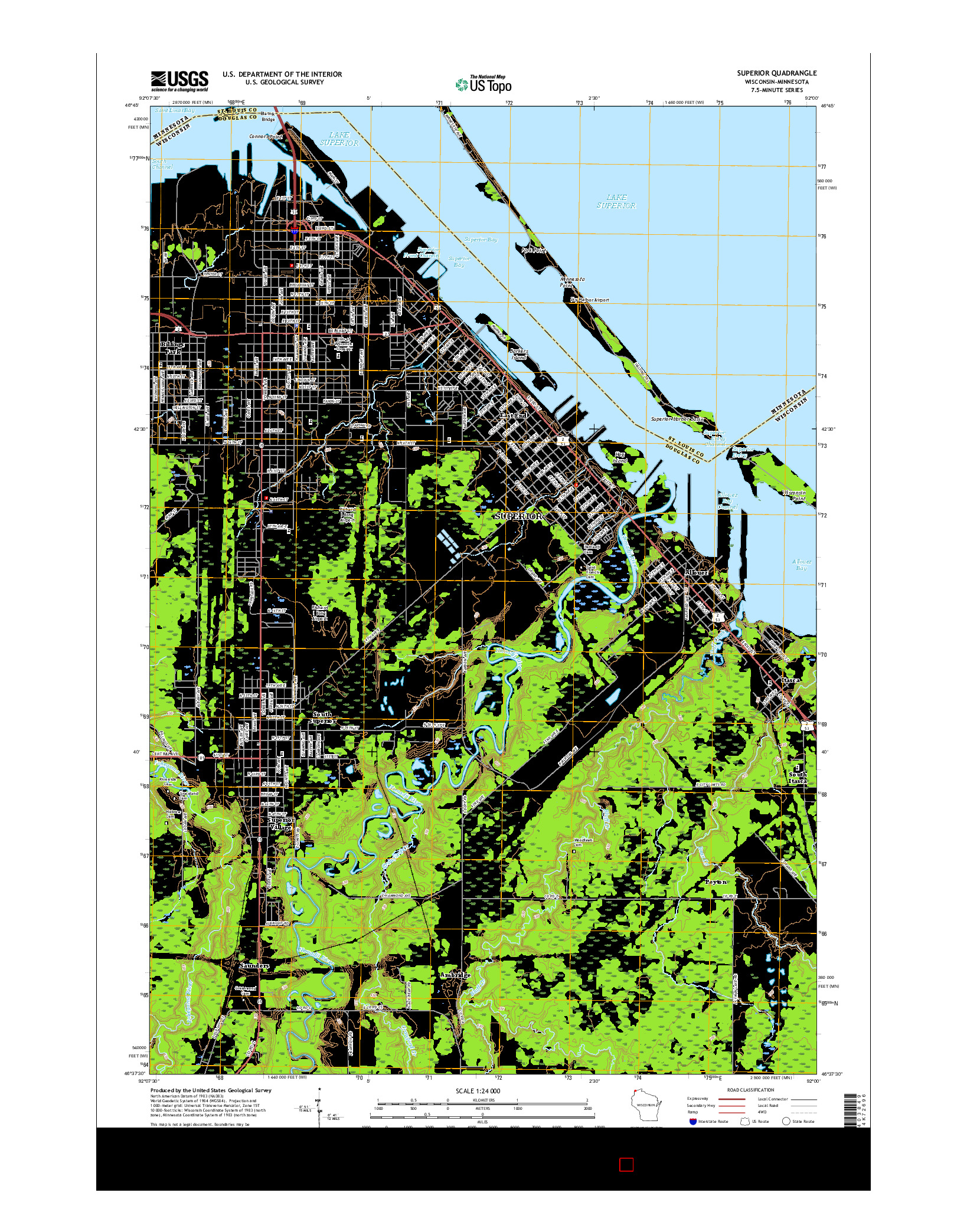 USGS US TOPO 7.5-MINUTE MAP FOR SUPERIOR, WI-MN 2015