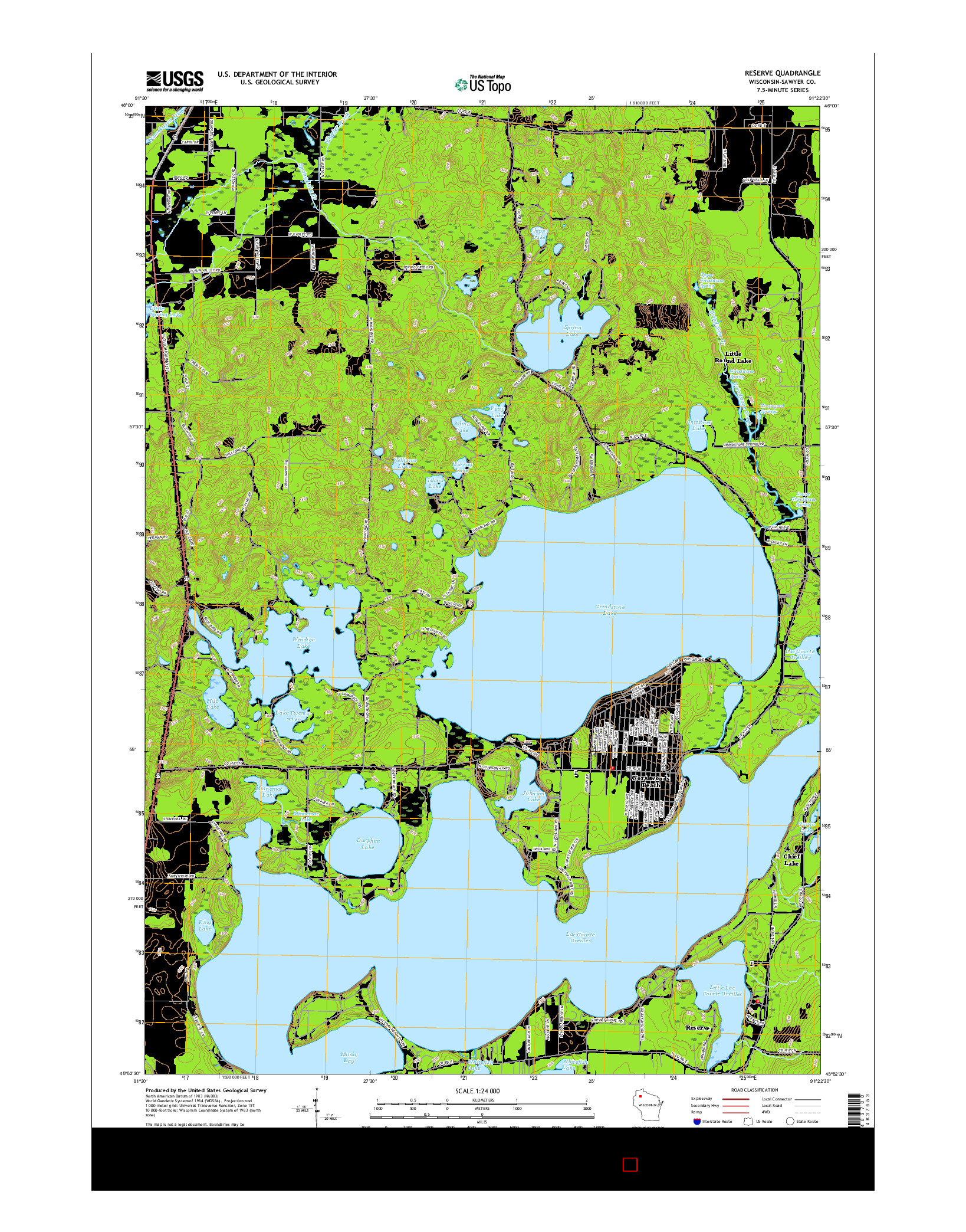 USGS US TOPO 7.5-MINUTE MAP FOR RESERVE, WI 2015