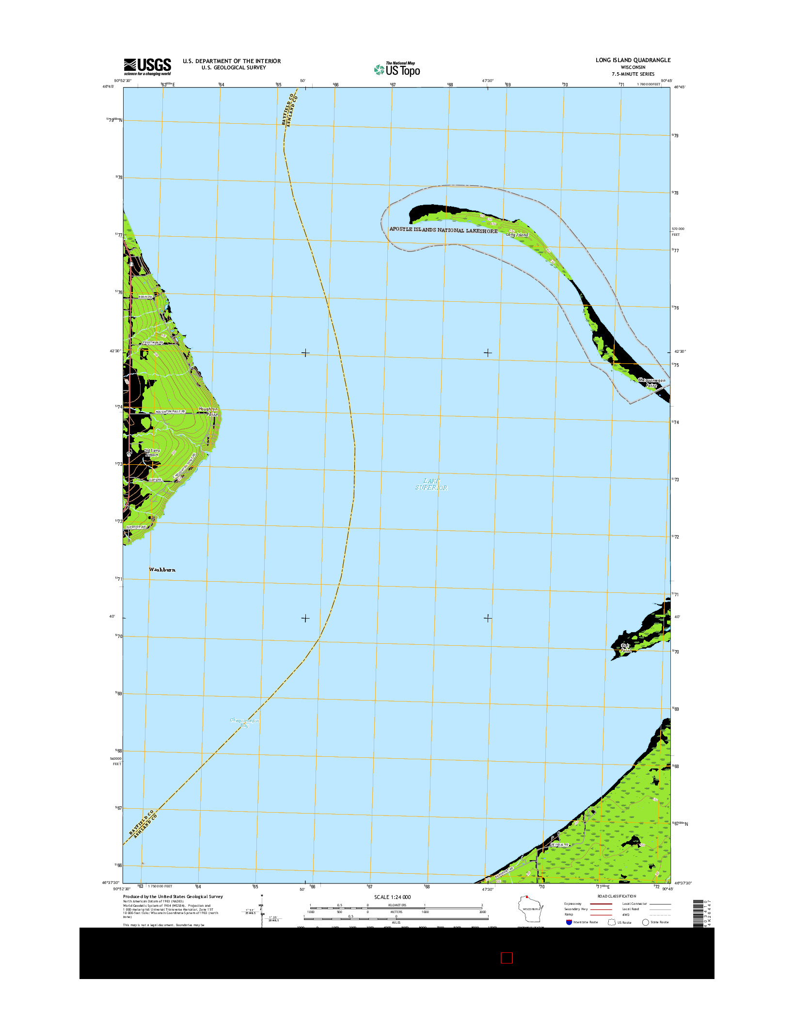 USGS US TOPO 7.5-MINUTE MAP FOR LONG ISLAND, WI 2015