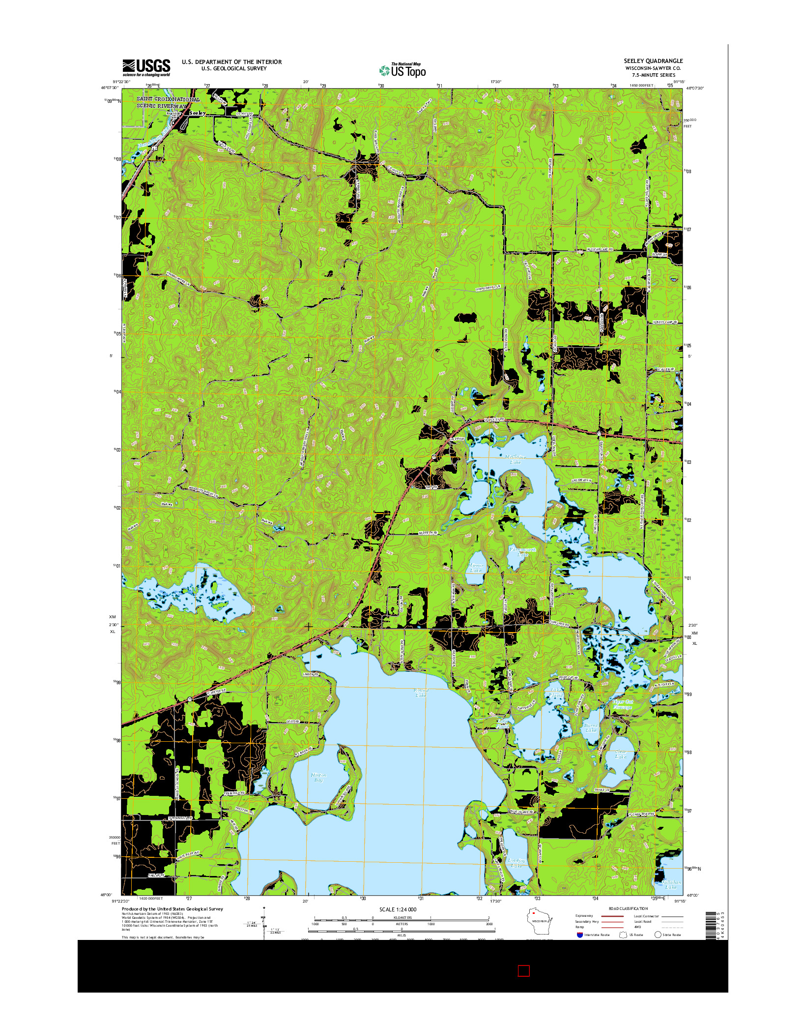 USGS US TOPO 7.5-MINUTE MAP FOR SEELEY, WI 2015