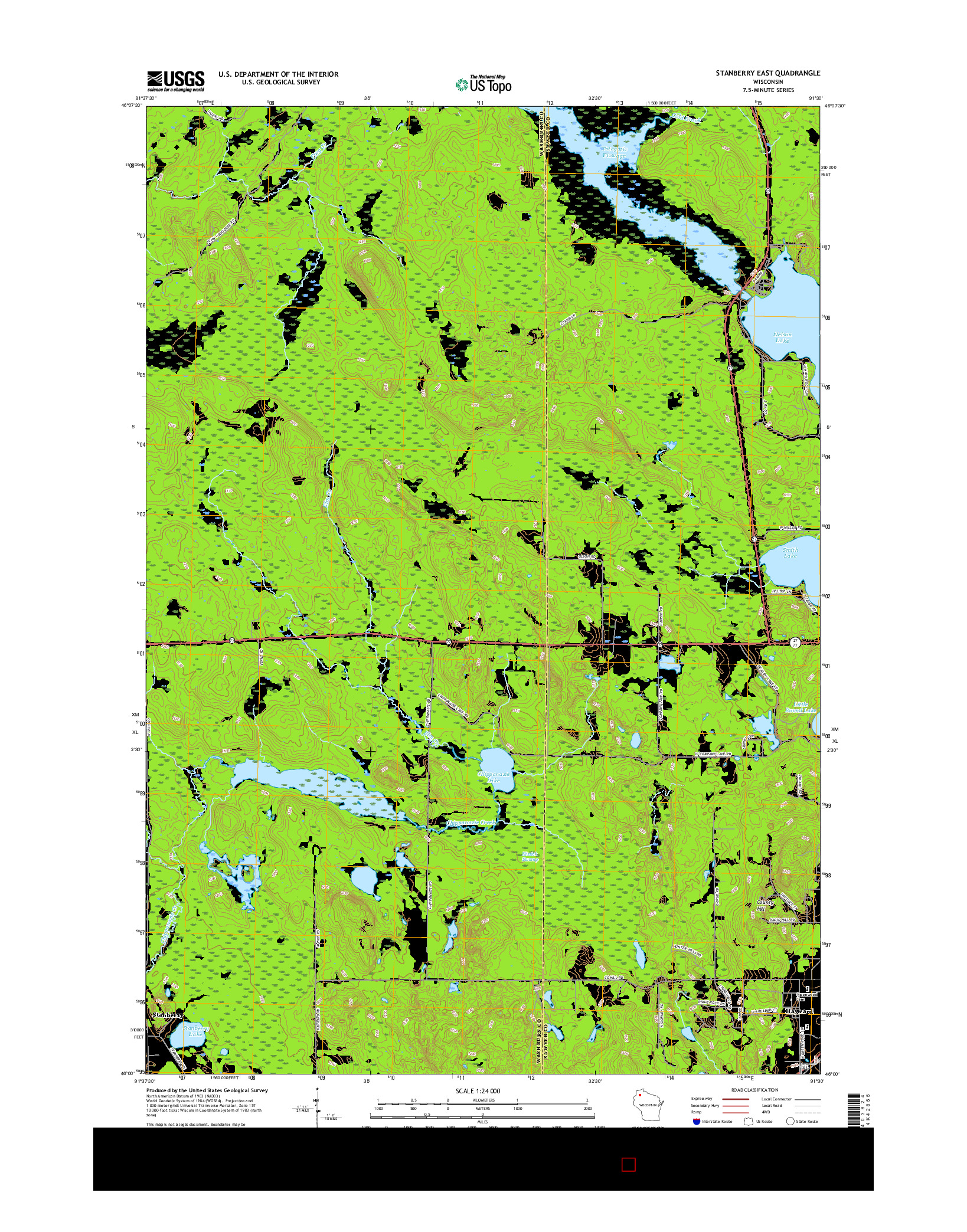 USGS US TOPO 7.5-MINUTE MAP FOR STANBERRY EAST, WI 2015