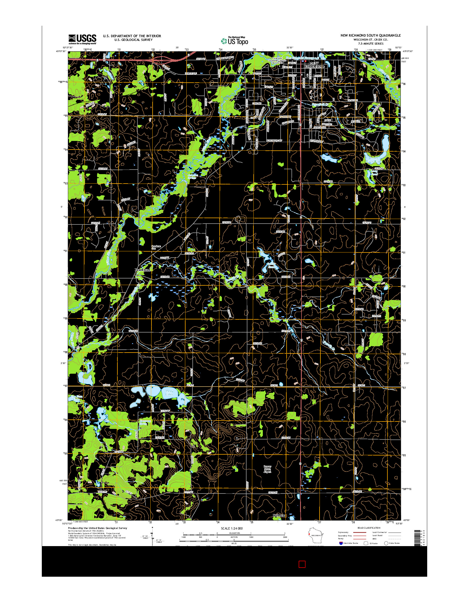 USGS US TOPO 7.5-MINUTE MAP FOR NEW RICHMOND SOUTH, WI 2015