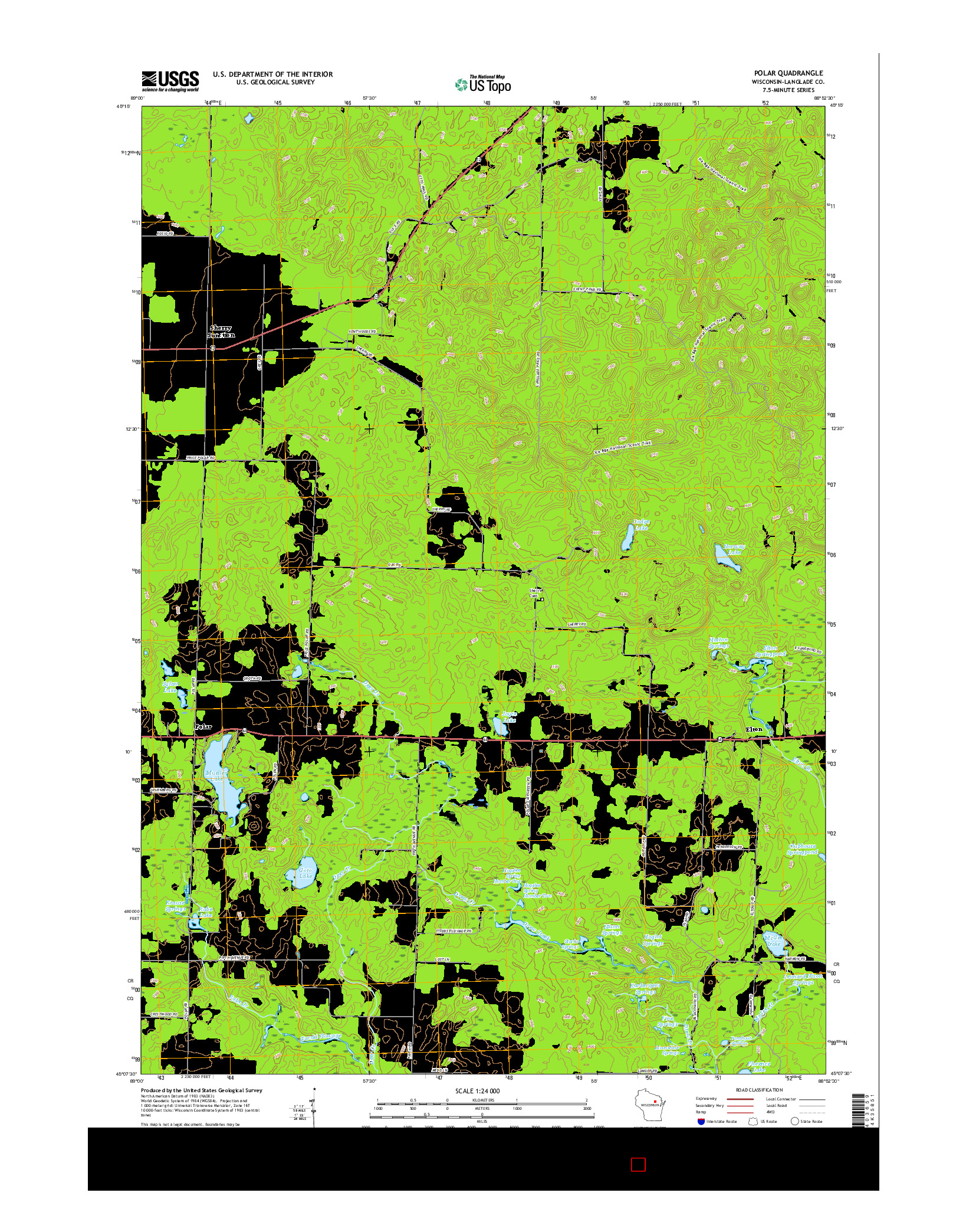 USGS US TOPO 7.5-MINUTE MAP FOR POLAR, WI 2015