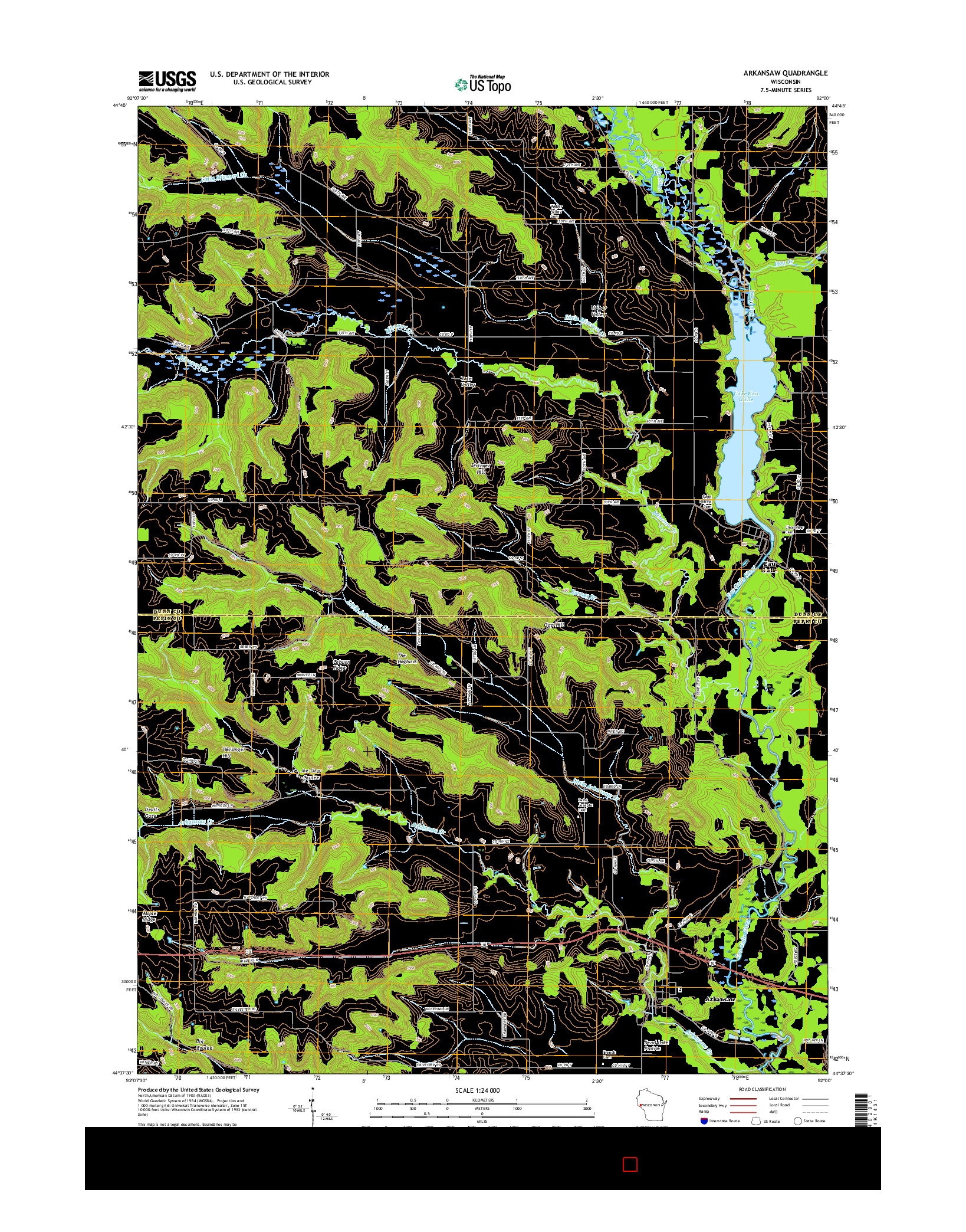 USGS US TOPO 7.5-MINUTE MAP FOR ARKANSAW, WI 2015