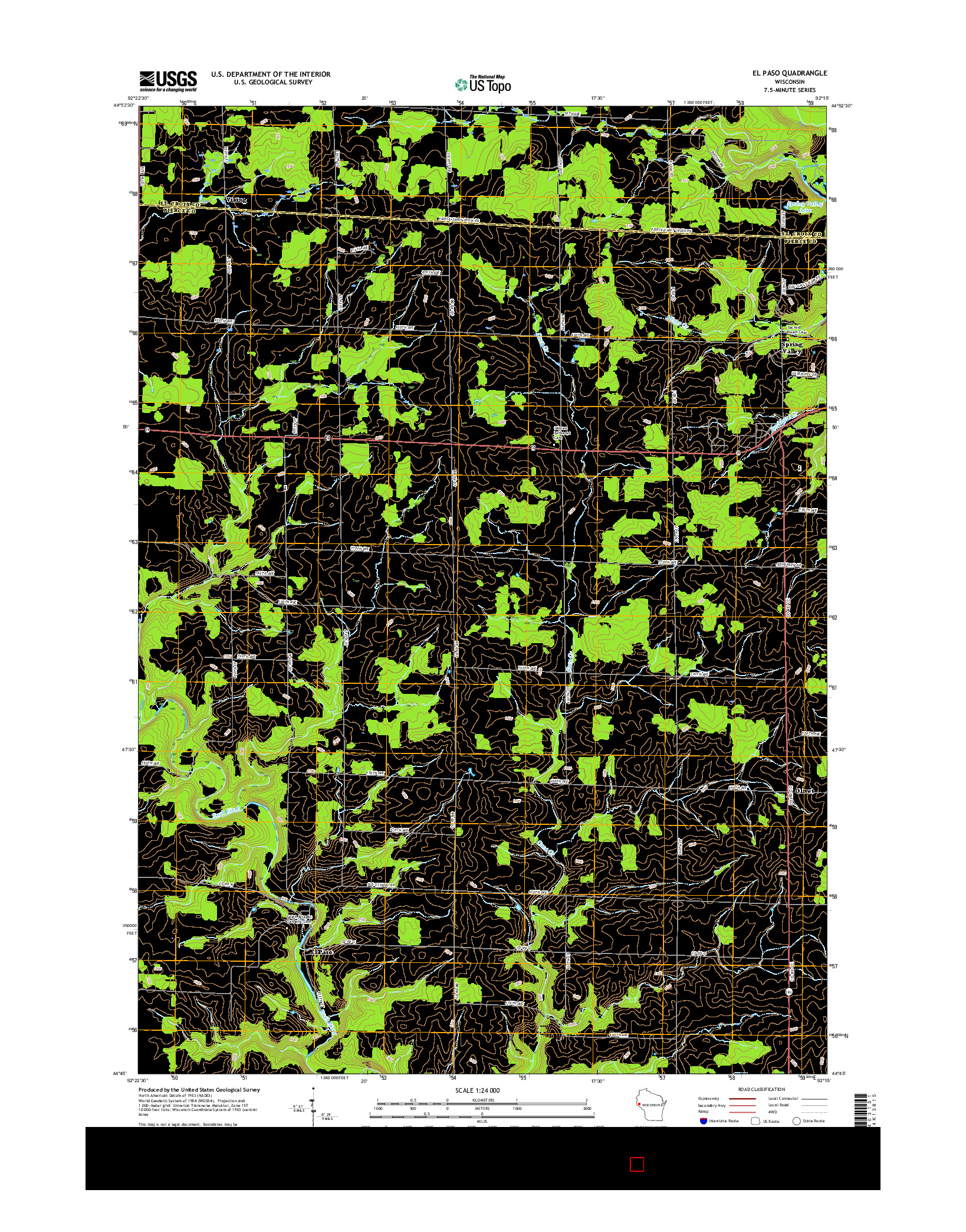 USGS US TOPO 7.5-MINUTE MAP FOR EL PASO, WI 2015