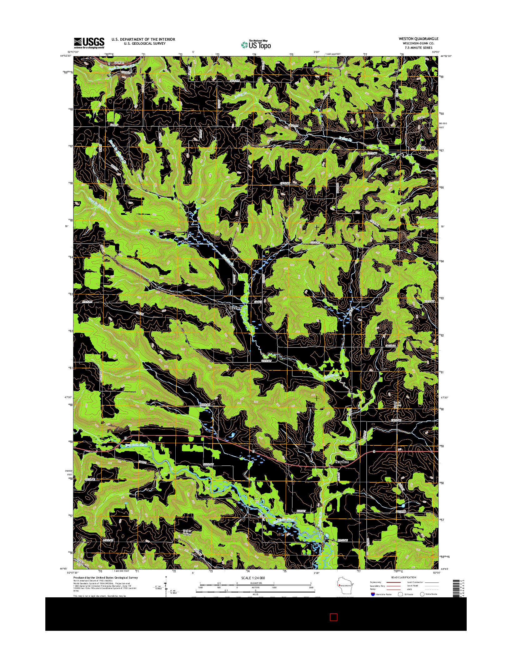 USGS US TOPO 7.5-MINUTE MAP FOR WESTON, WI 2015