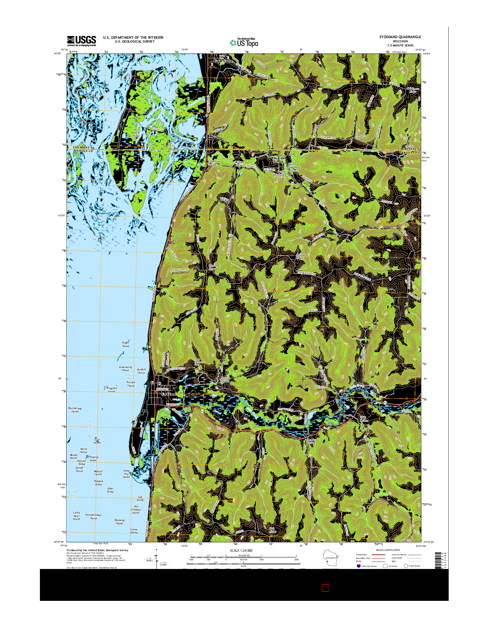 USGS US TOPO 7.5-MINUTE MAP FOR STODDARD, WI 2015