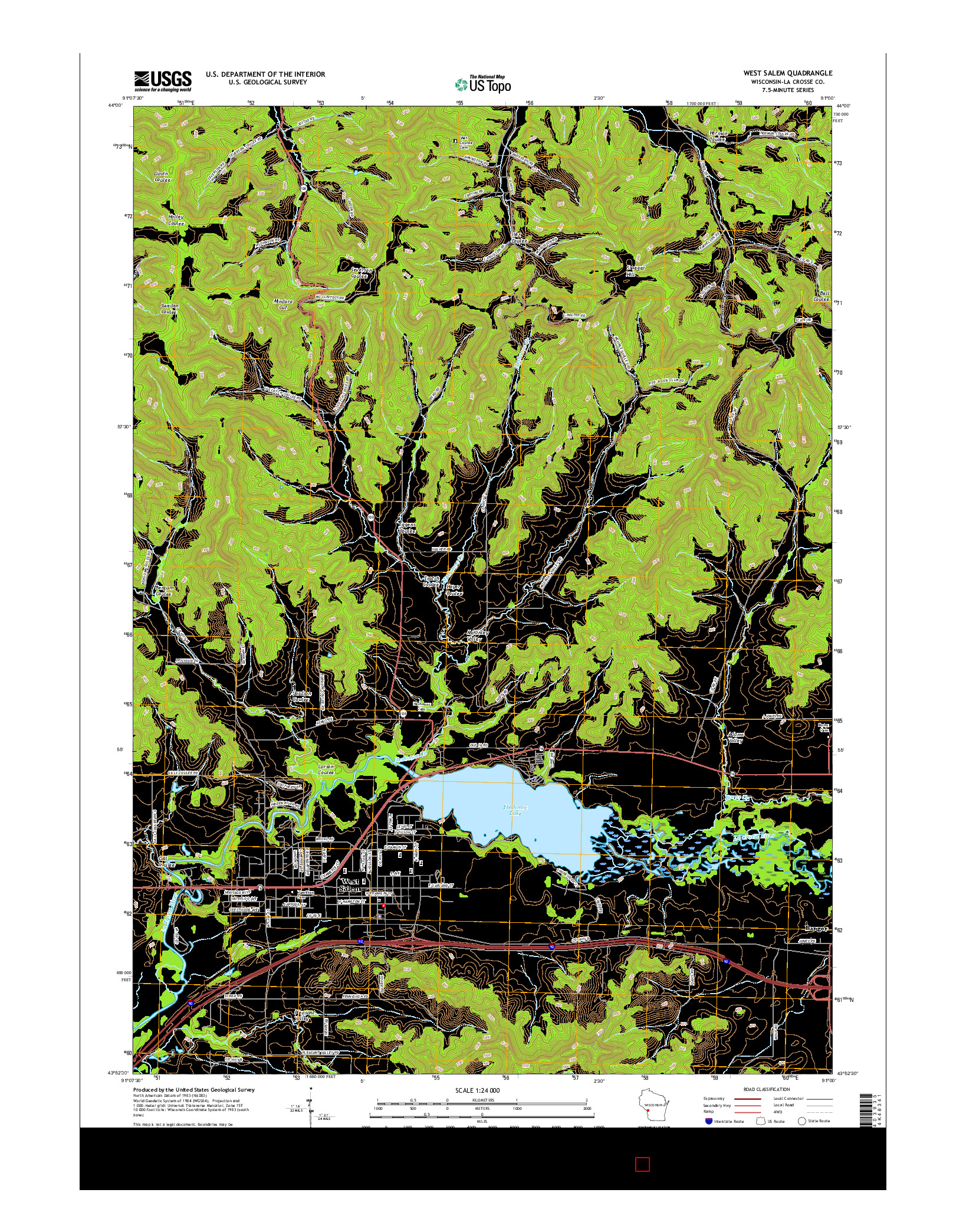 USGS US TOPO 7.5-MINUTE MAP FOR WEST SALEM, WI 2015