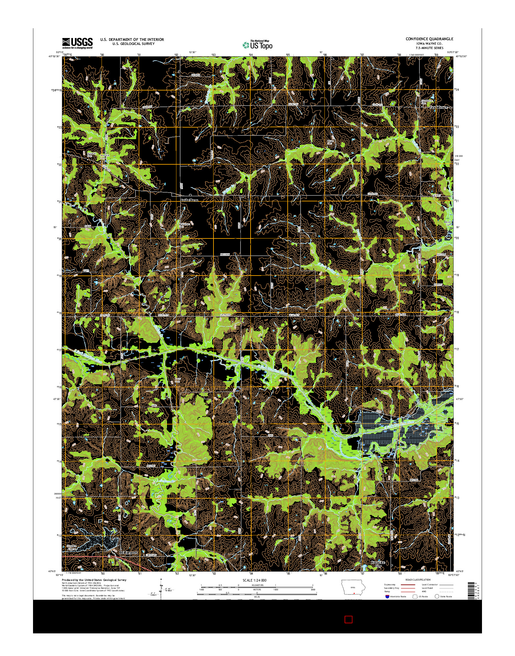 USGS US TOPO 7.5-MINUTE MAP FOR CONFIDENCE, IA 2015