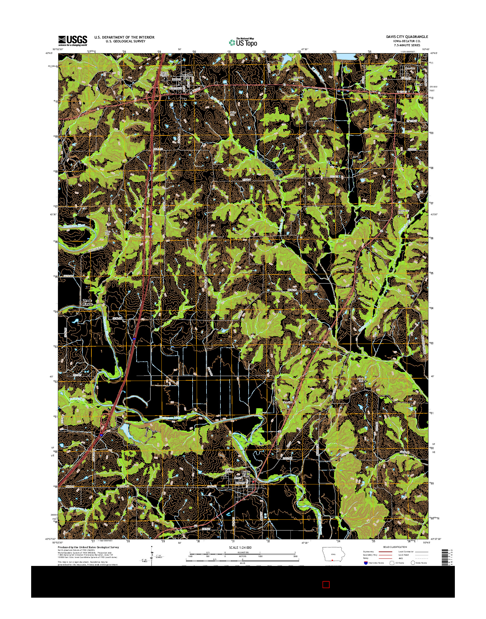 USGS US TOPO 7.5-MINUTE MAP FOR DAVIS CITY, IA 2015