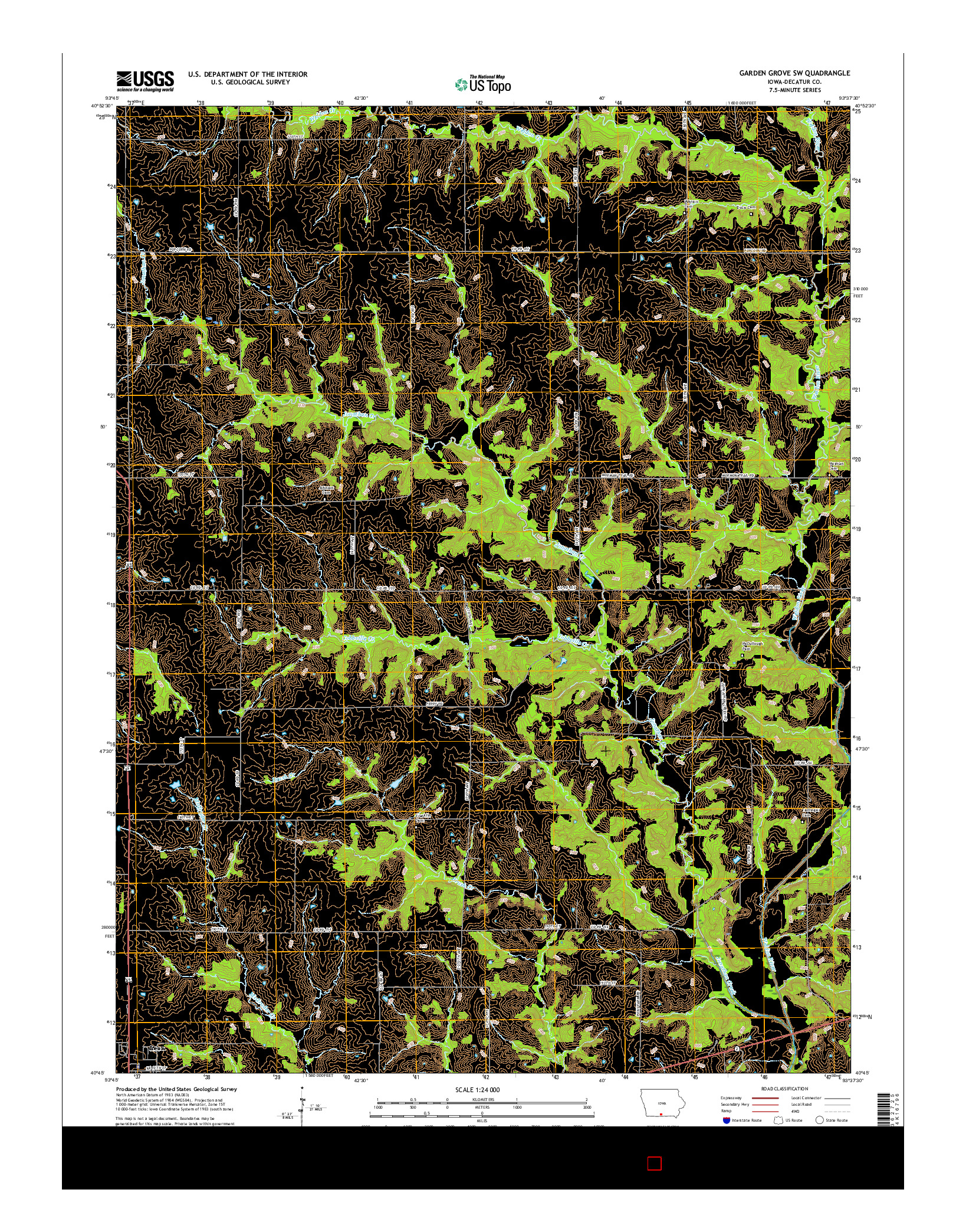 USGS US TOPO 7.5-MINUTE MAP FOR GARDEN GROVE SW, IA 2015