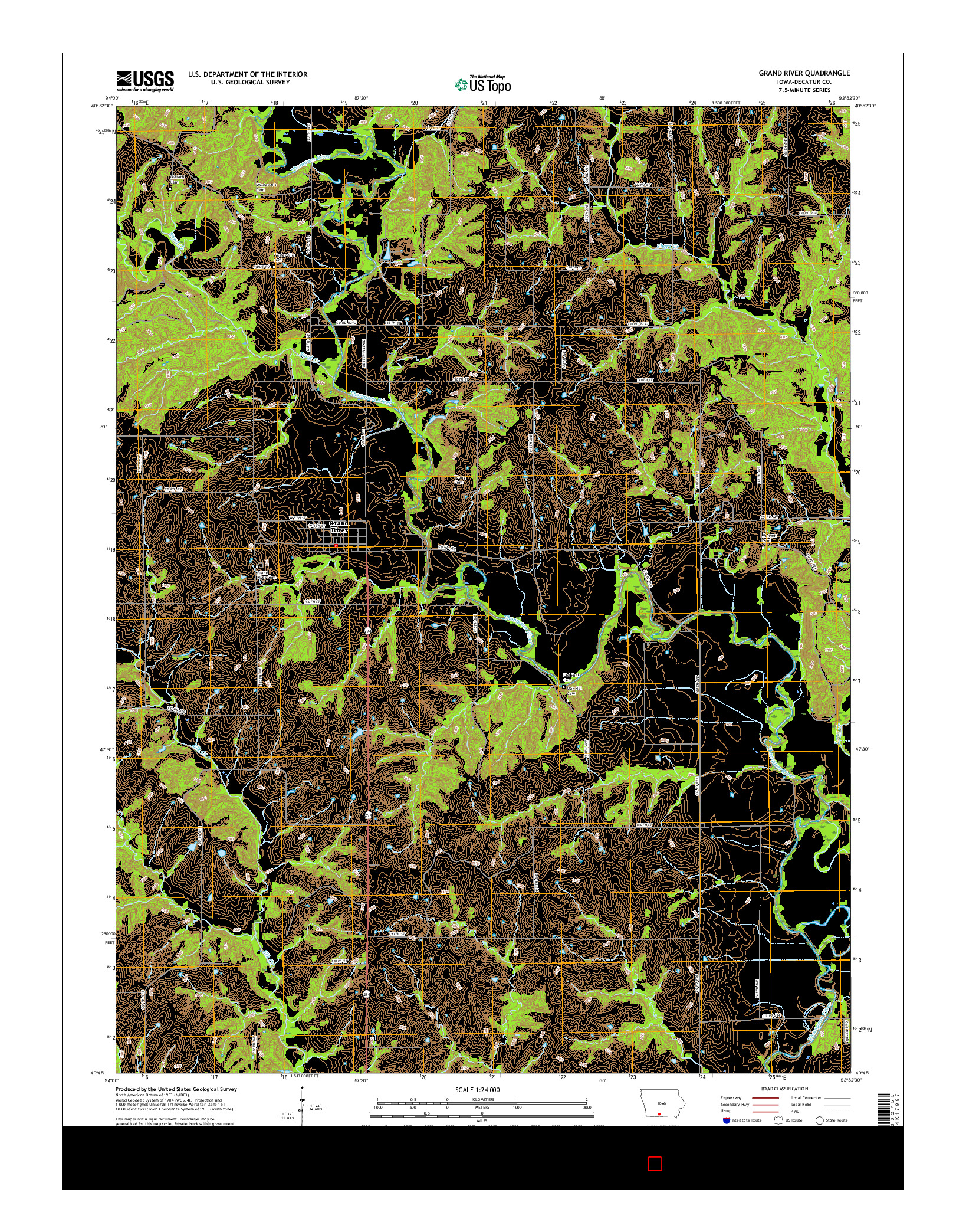 USGS US TOPO 7.5-MINUTE MAP FOR GRAND RIVER, IA 2015