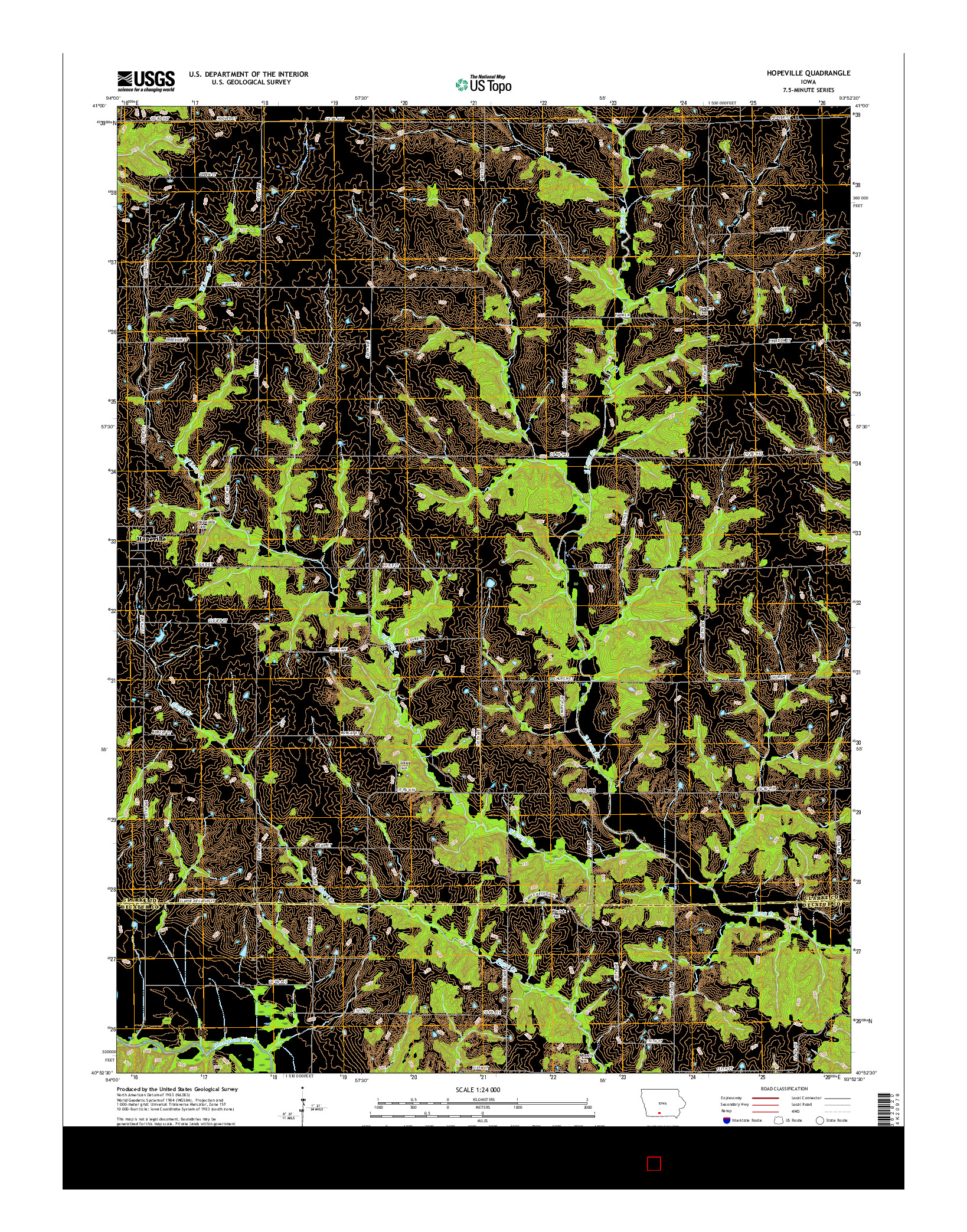 USGS US TOPO 7.5-MINUTE MAP FOR HOPEVILLE, IA 2015