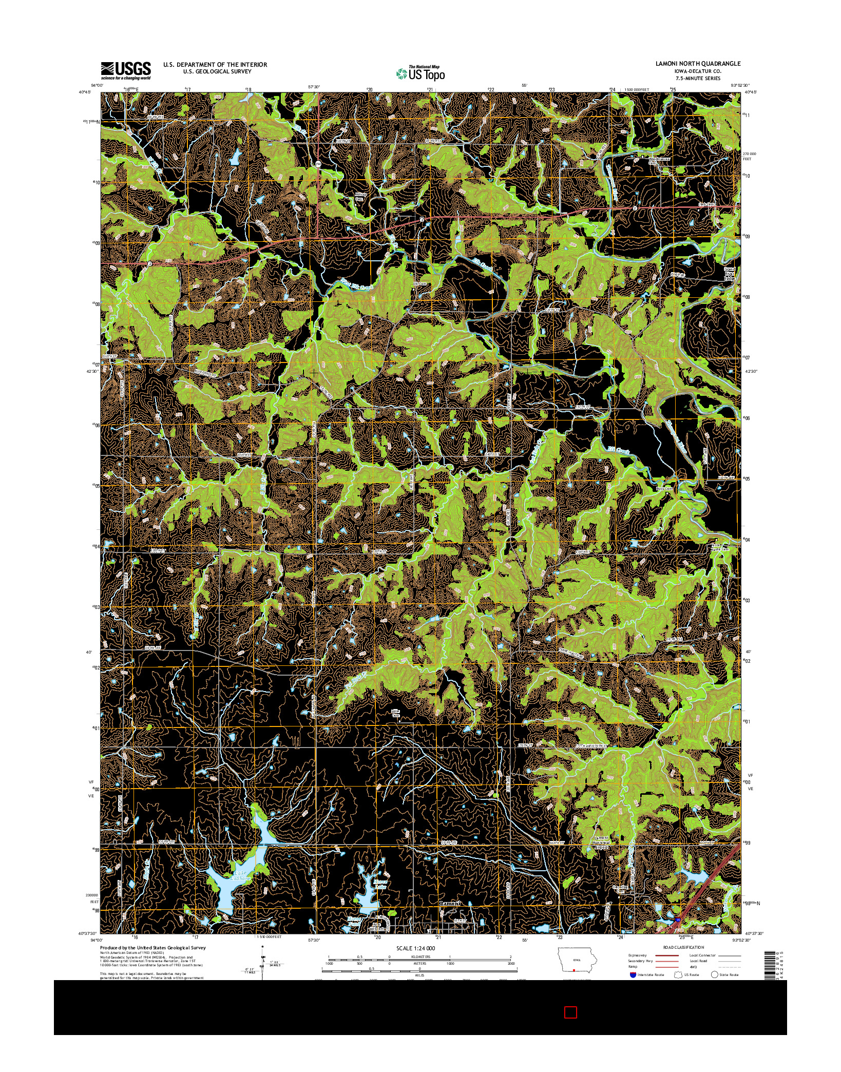 USGS US TOPO 7.5-MINUTE MAP FOR LAMONI NORTH, IA 2015