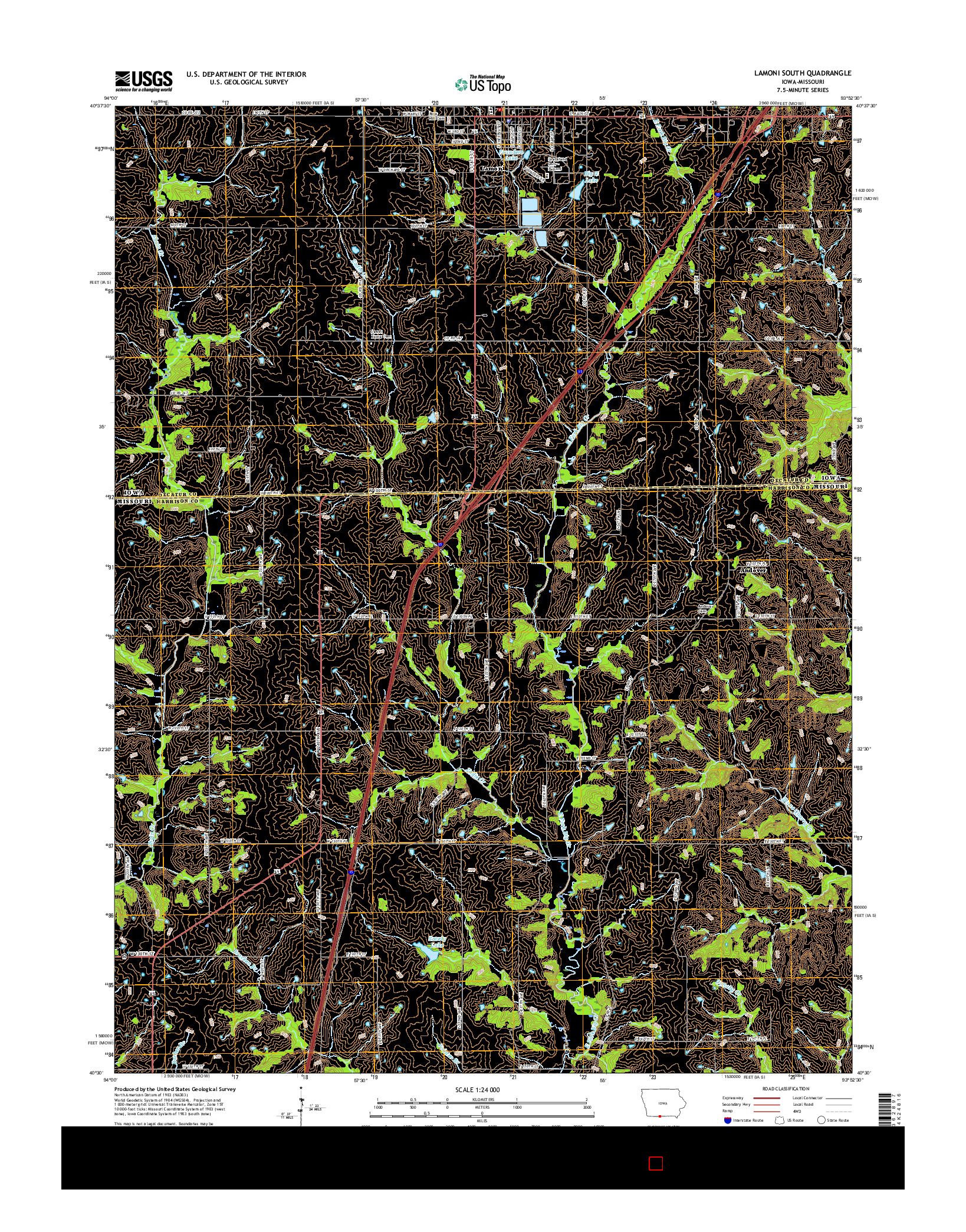 USGS US TOPO 7.5-MINUTE MAP FOR LAMONI SOUTH, IA-MO 2015