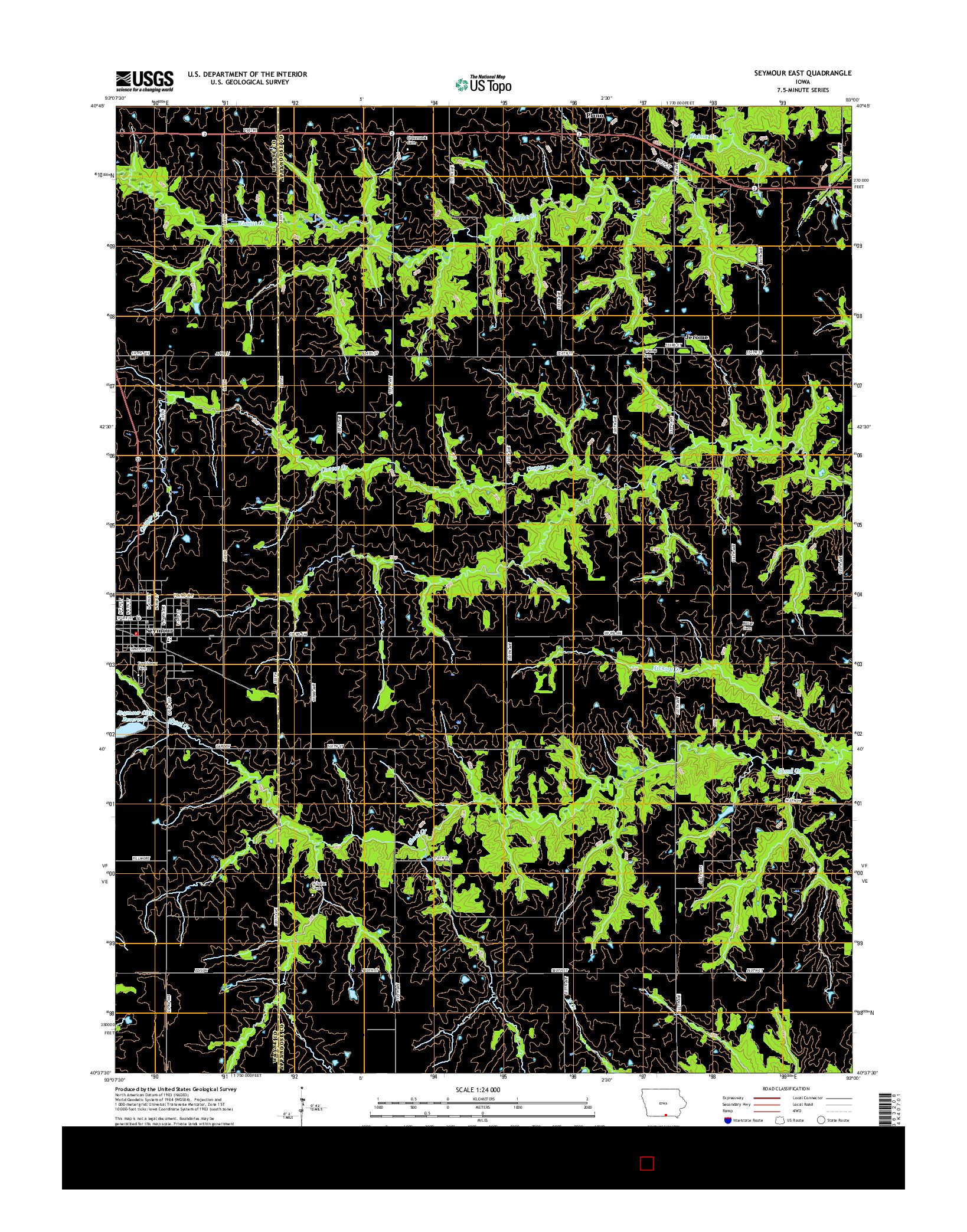 USGS US TOPO 7.5-MINUTE MAP FOR SEYMOUR EAST, IA 2015