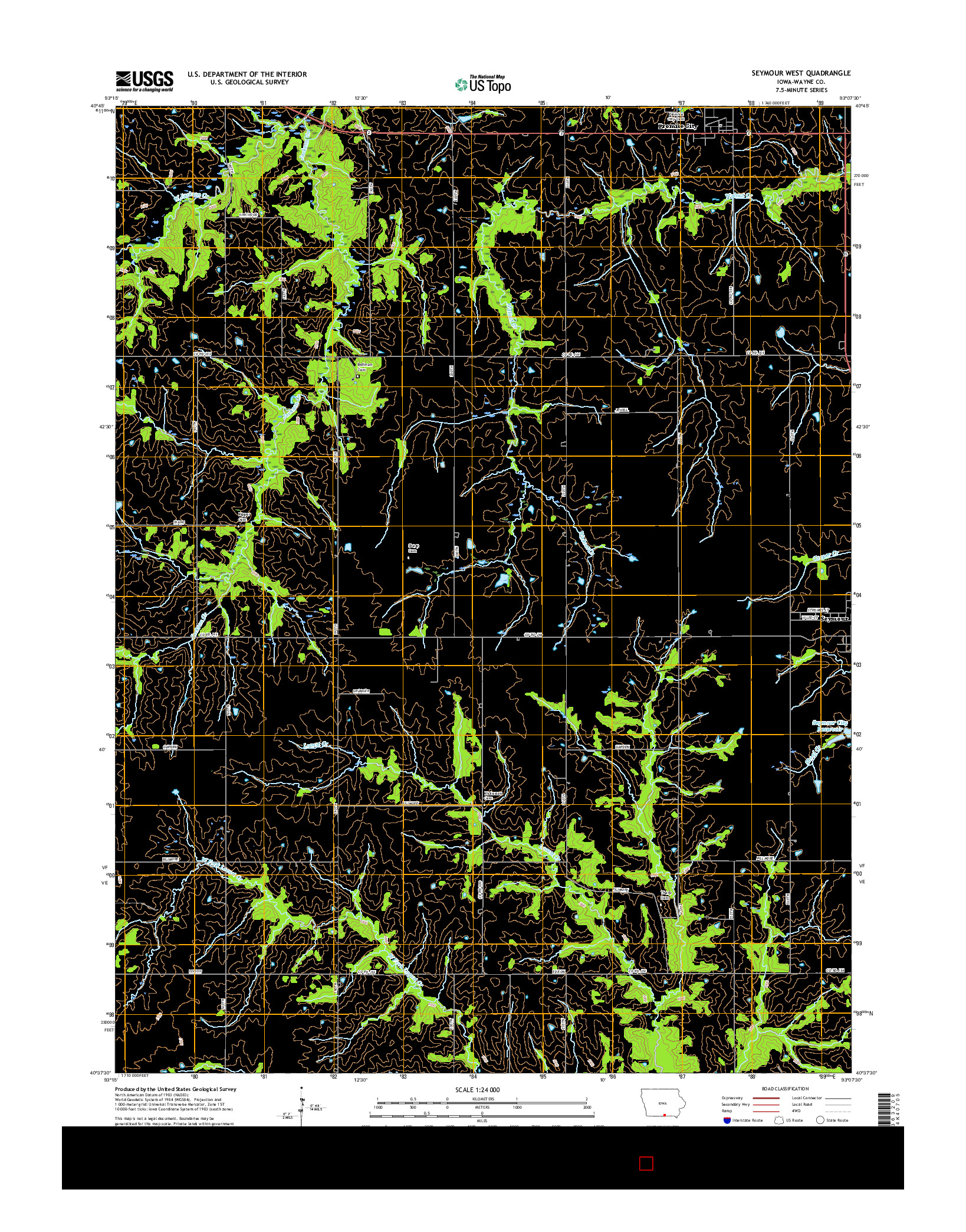 USGS US TOPO 7.5-MINUTE MAP FOR SEYMOUR WEST, IA 2015