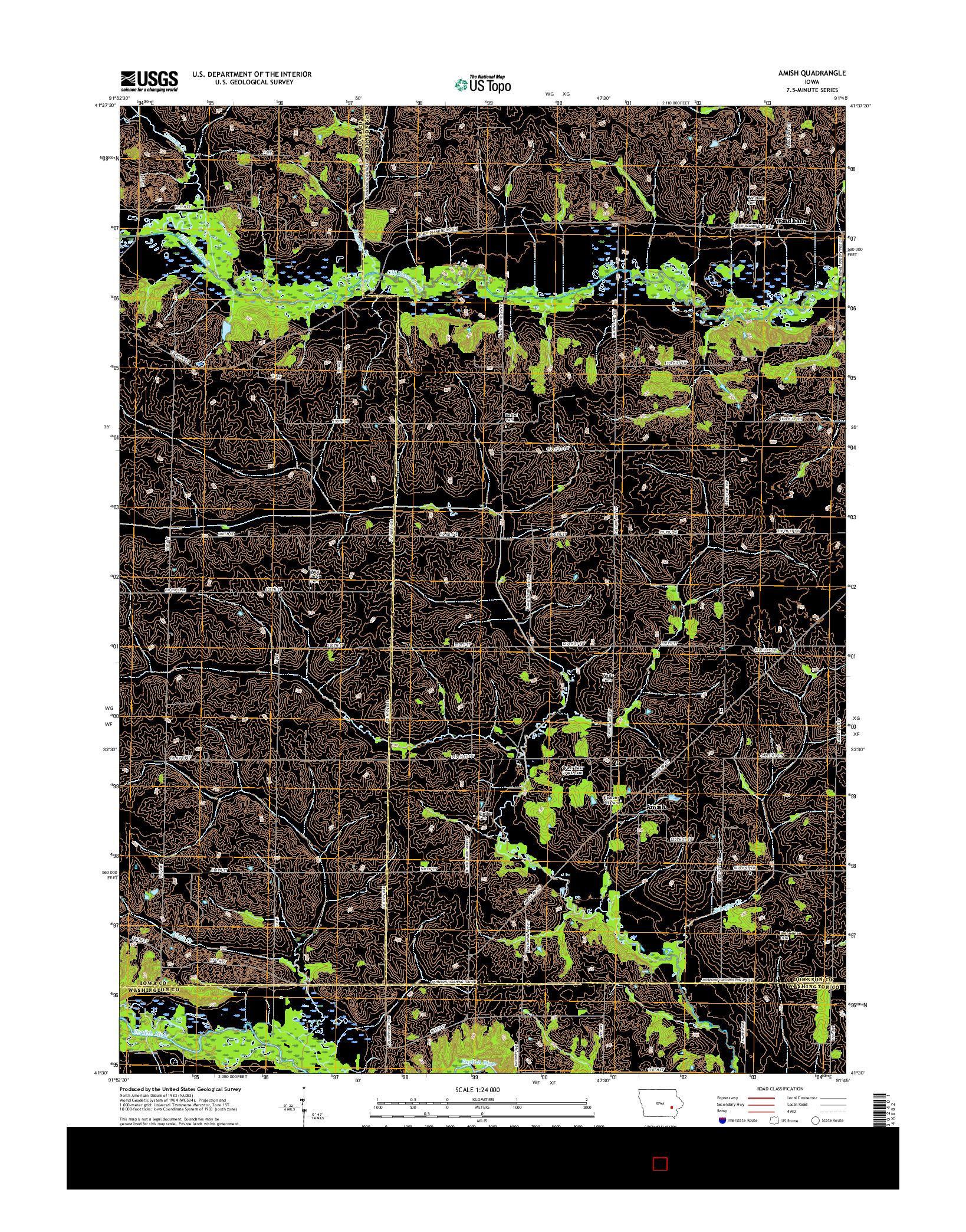 USGS US TOPO 7.5-MINUTE MAP FOR AMISH, IA 2015