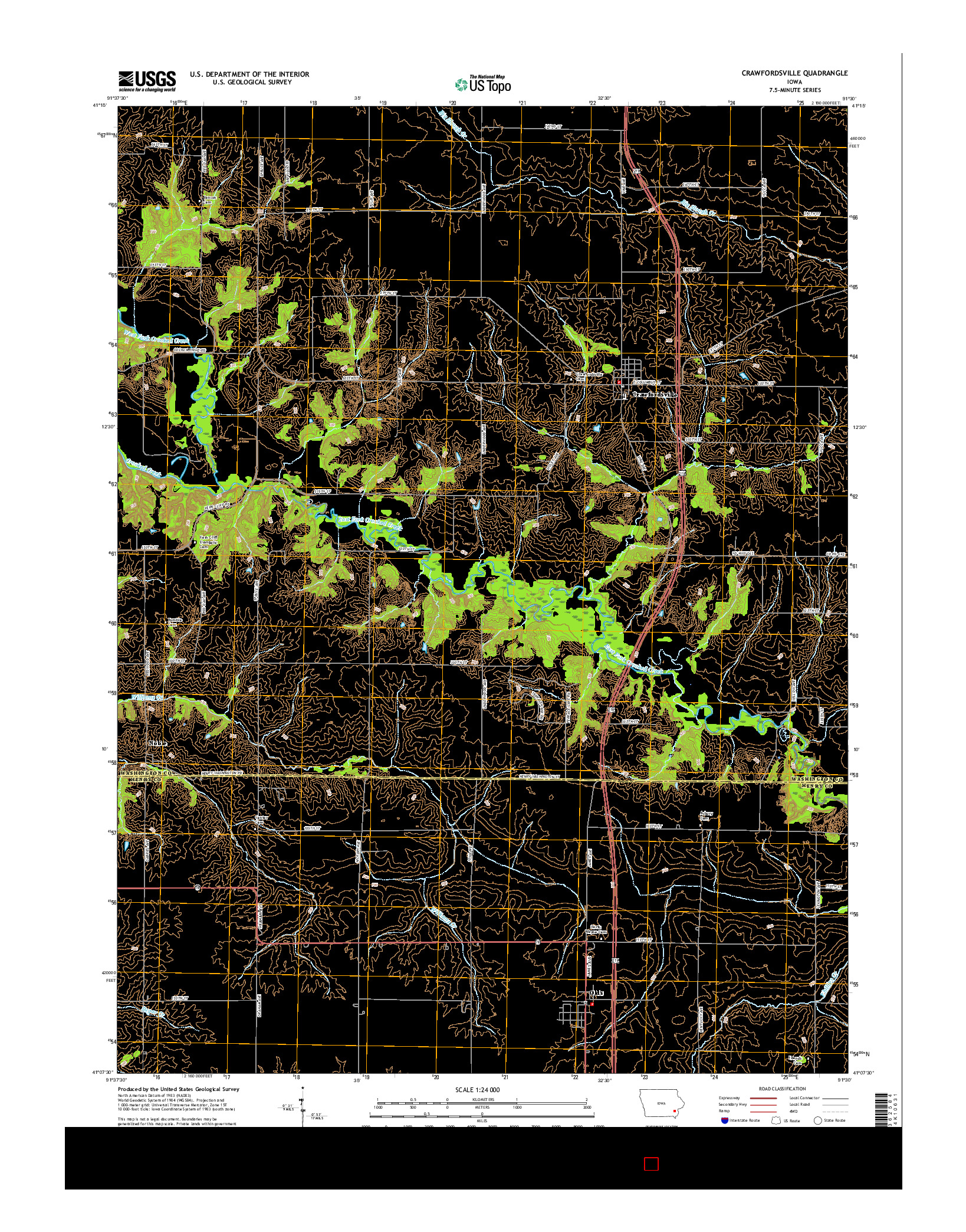 USGS US TOPO 7.5-MINUTE MAP FOR CRAWFORDSVILLE, IA 2015