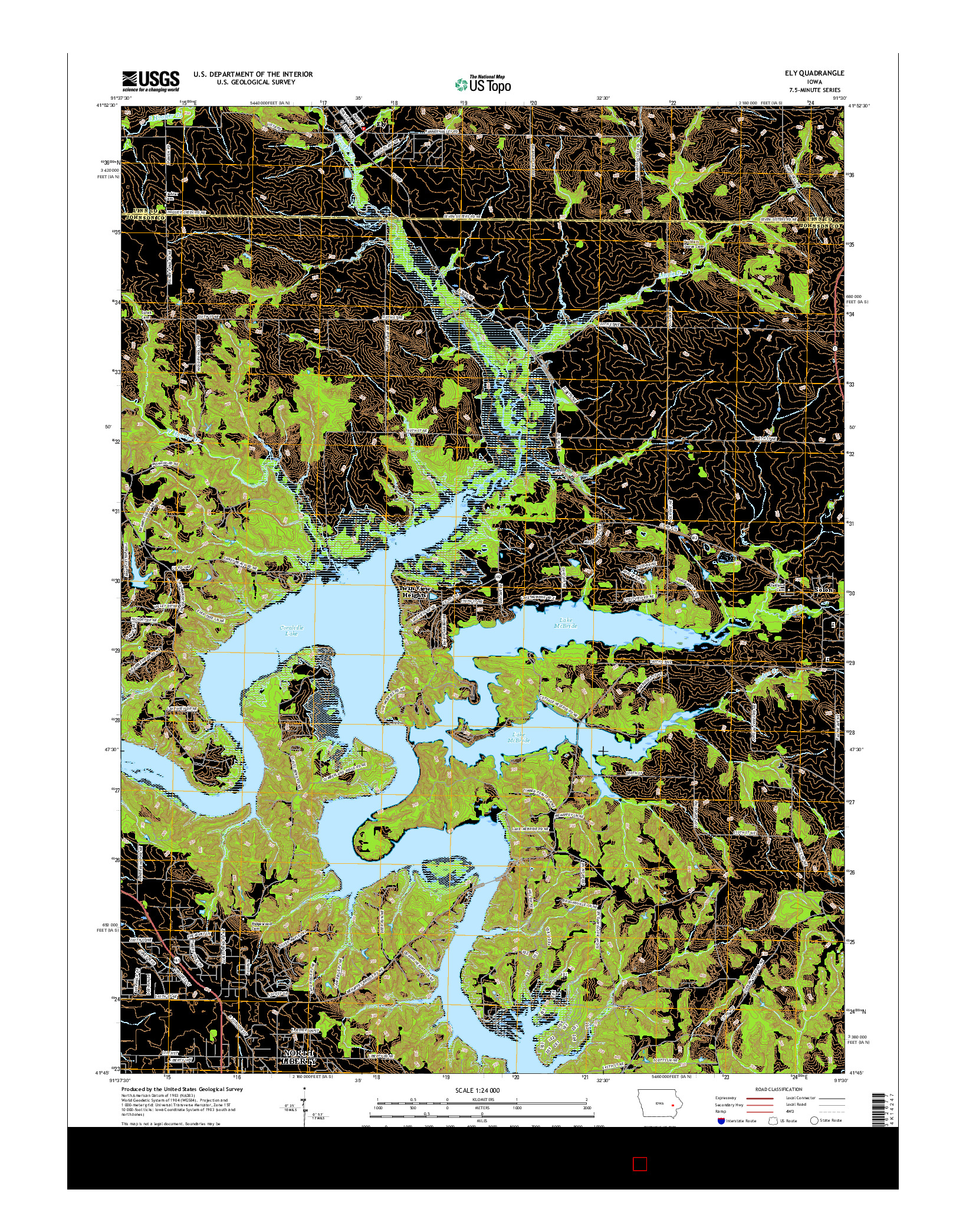 USGS US TOPO 7.5-MINUTE MAP FOR ELY, IA 2015