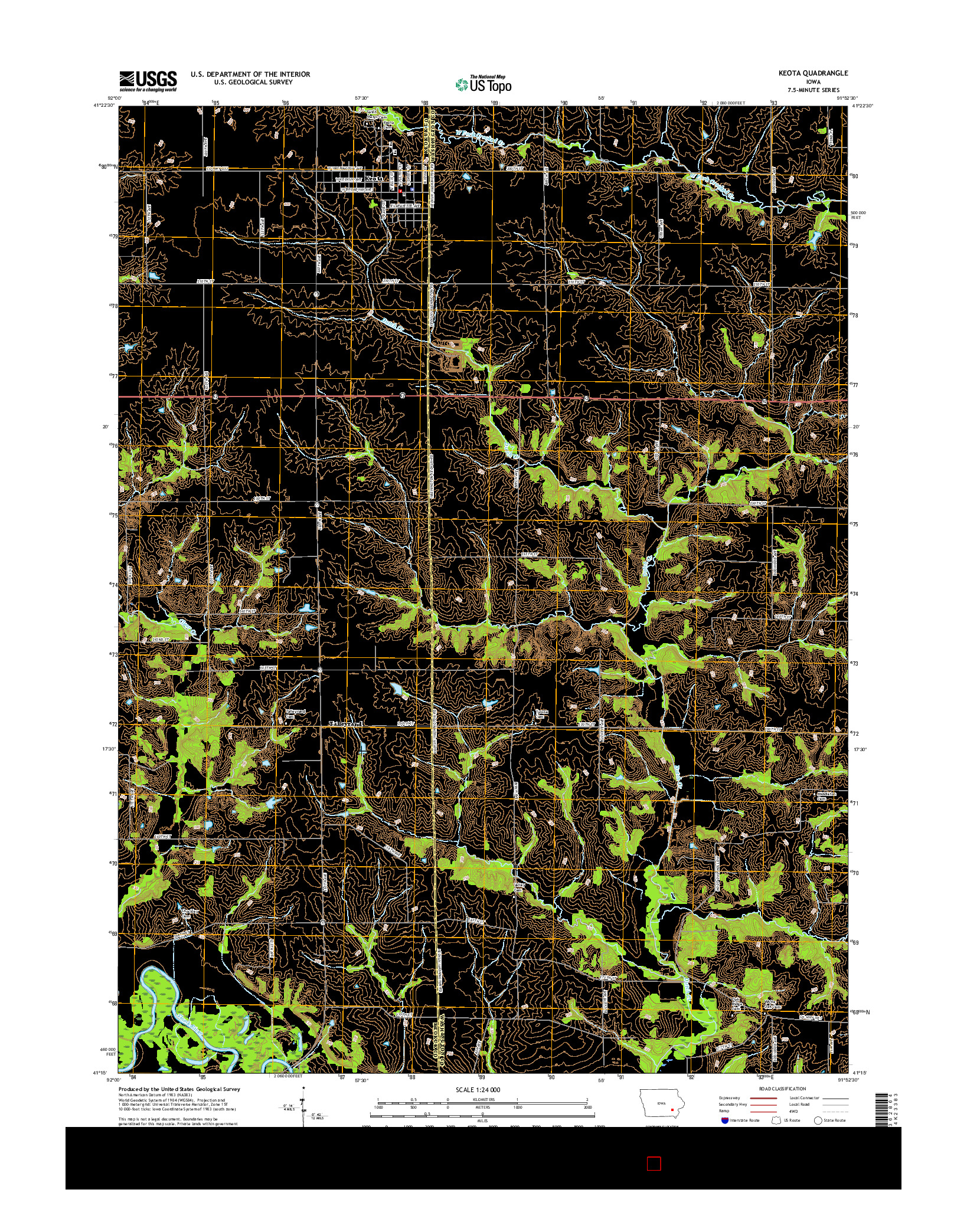 USGS US TOPO 7.5-MINUTE MAP FOR KEOTA, IA 2015