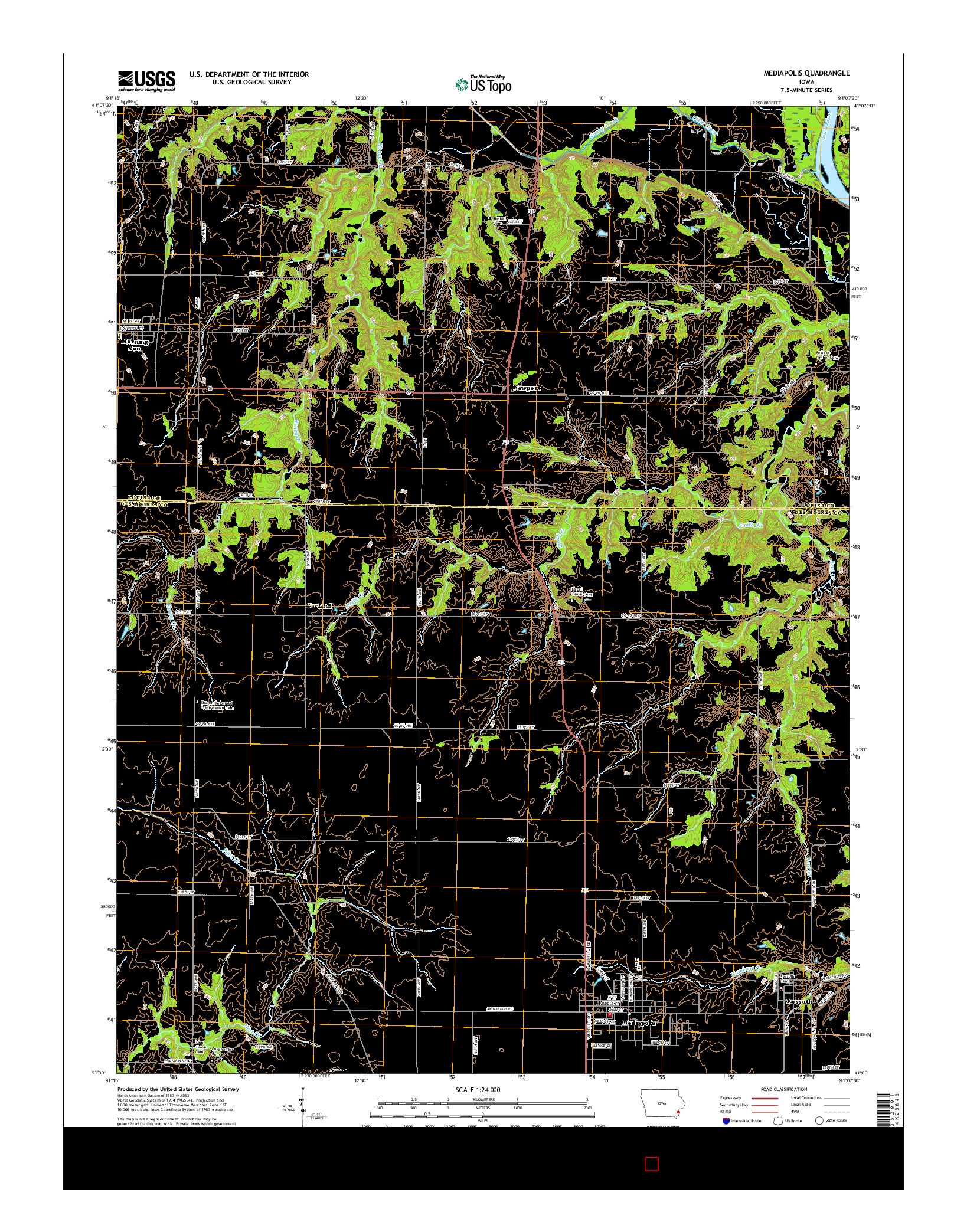 USGS US TOPO 7.5-MINUTE MAP FOR MEDIAPOLIS, IA 2015