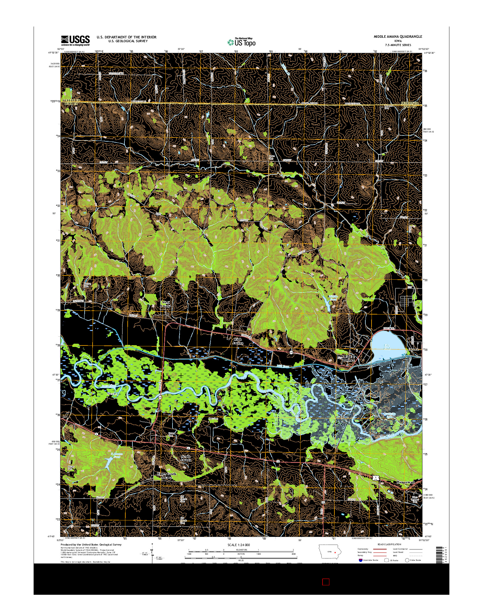 USGS US TOPO 7.5-MINUTE MAP FOR MIDDLE AMANA, IA 2015