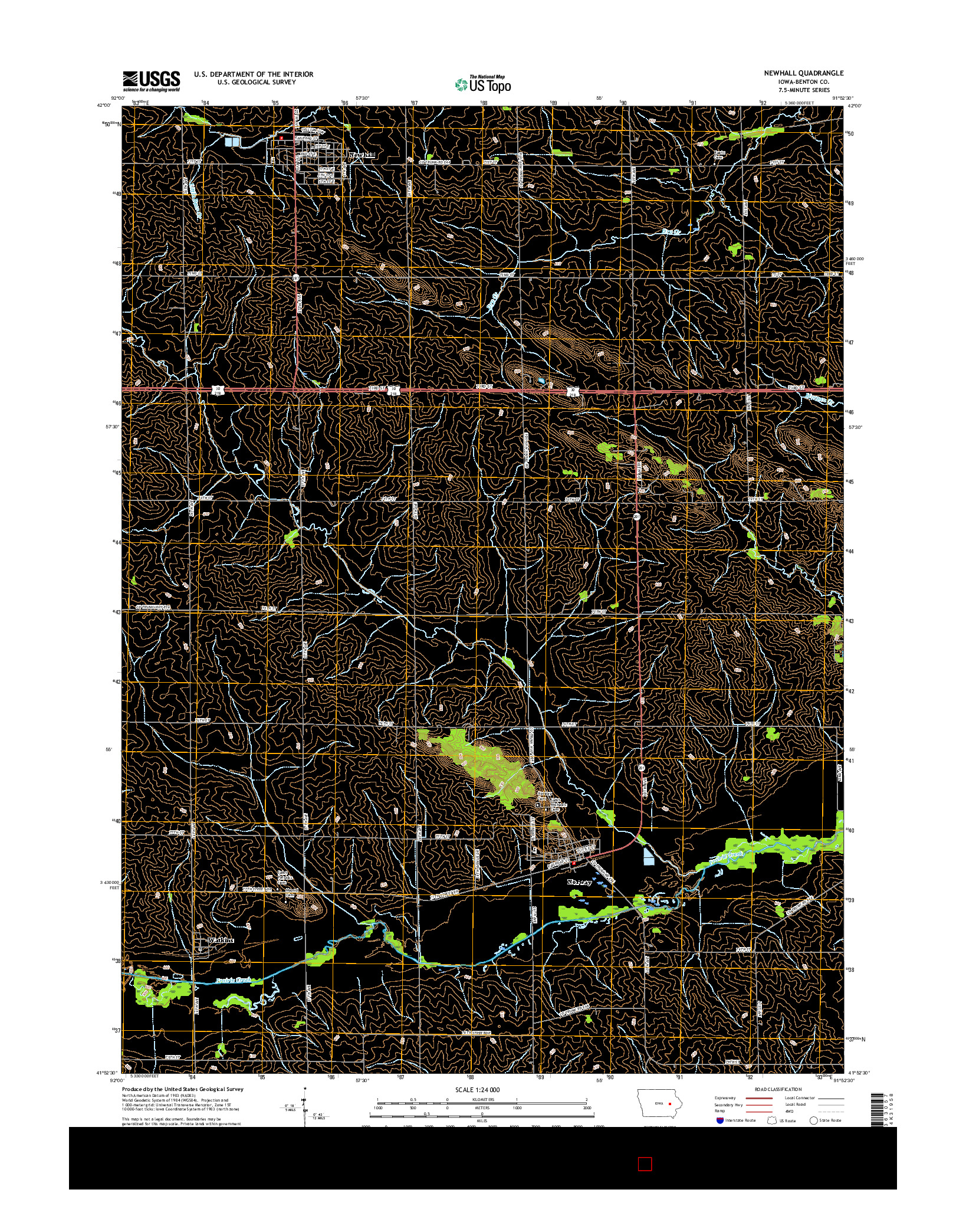 USGS US TOPO 7.5-MINUTE MAP FOR NEWHALL, IA 2015