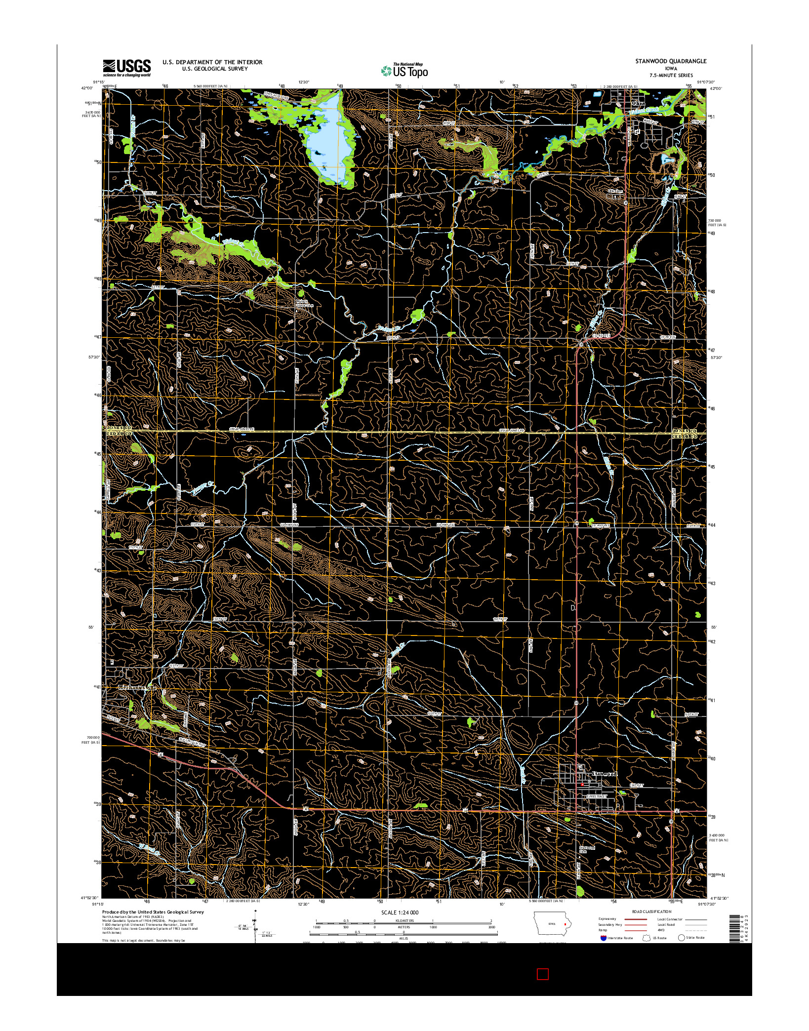 USGS US TOPO 7.5-MINUTE MAP FOR STANWOOD, IA 2015