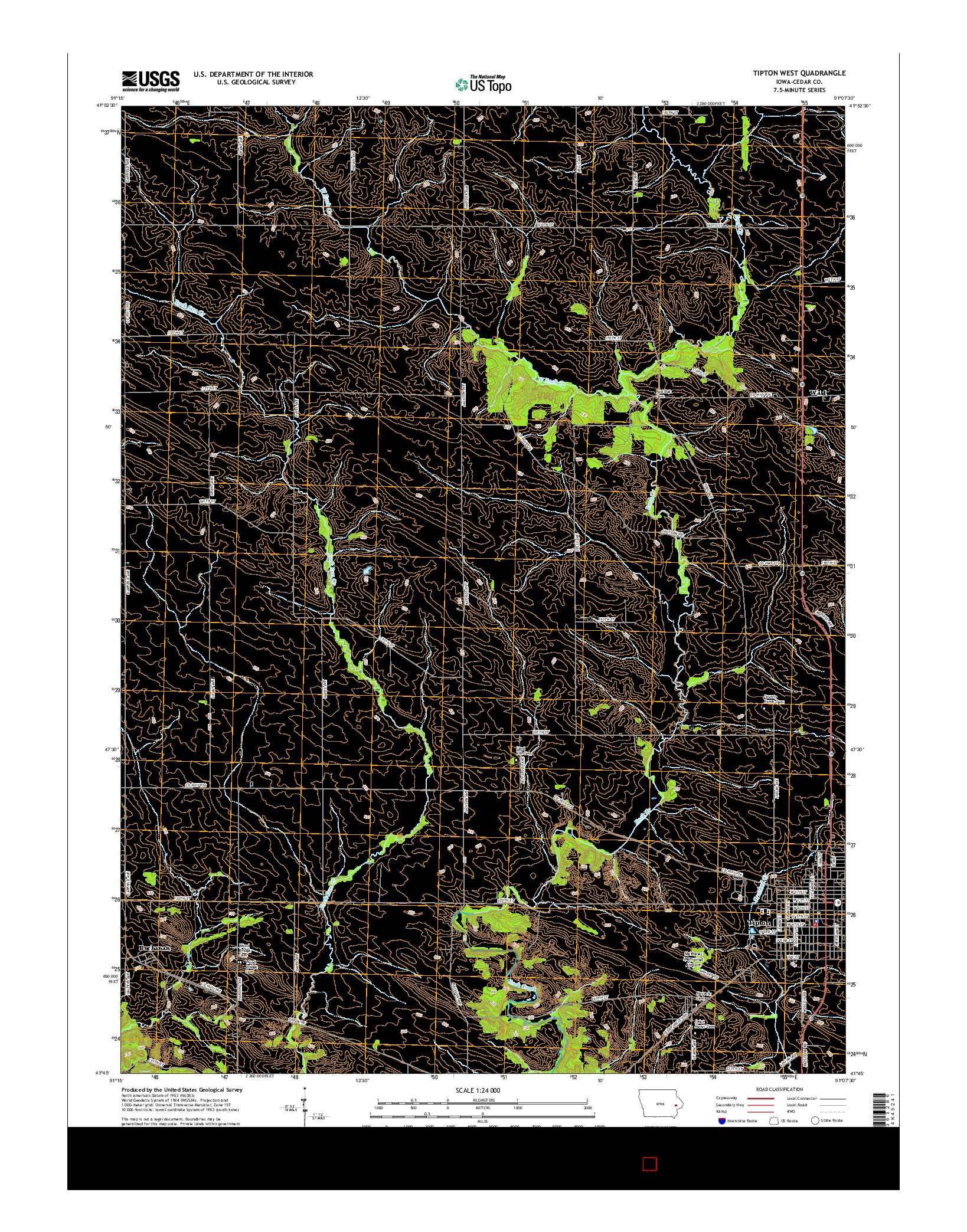 USGS US TOPO 7.5-MINUTE MAP FOR TIPTON WEST, IA 2015