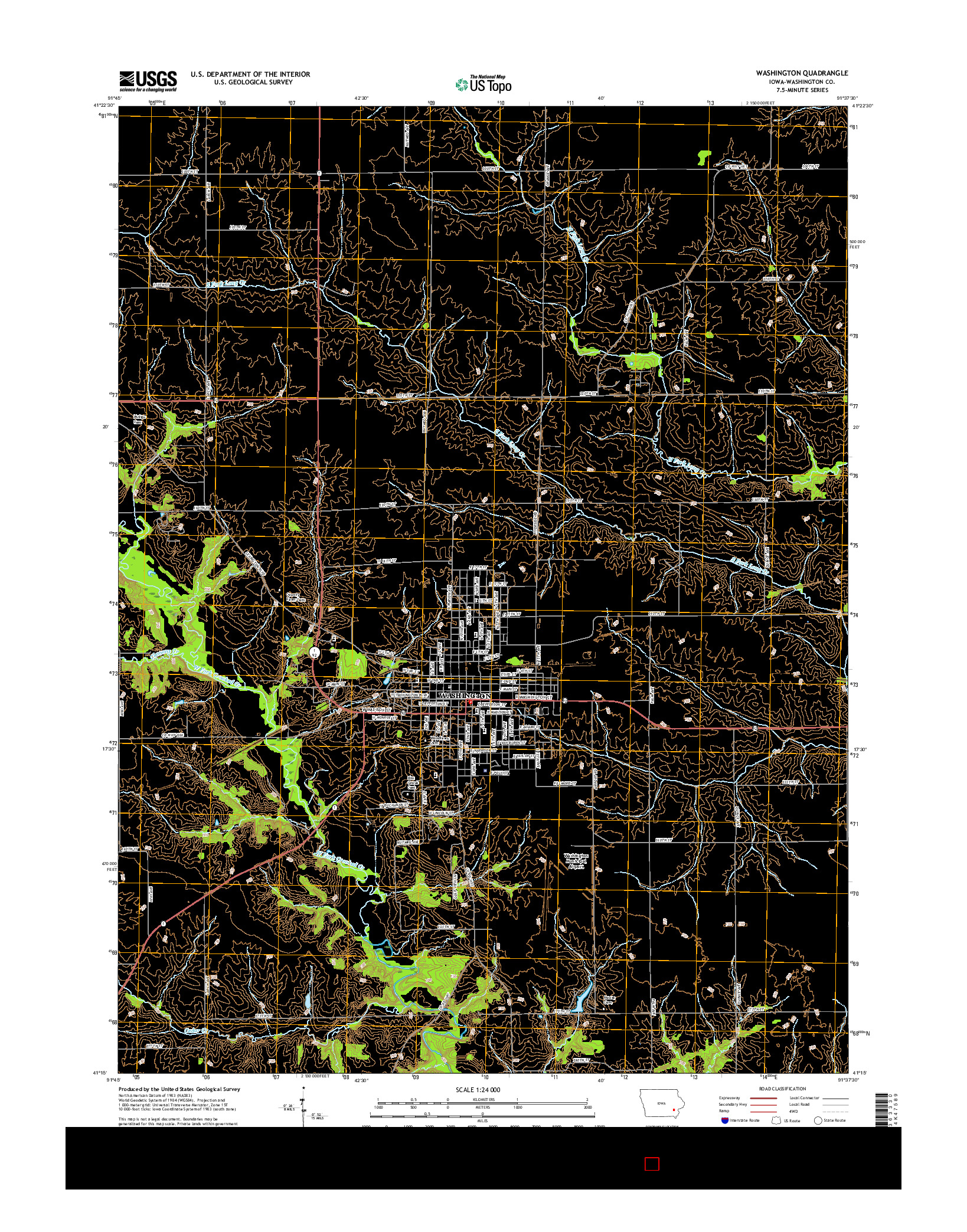 USGS US TOPO 7.5-MINUTE MAP FOR WASHINGTON, IA 2015
