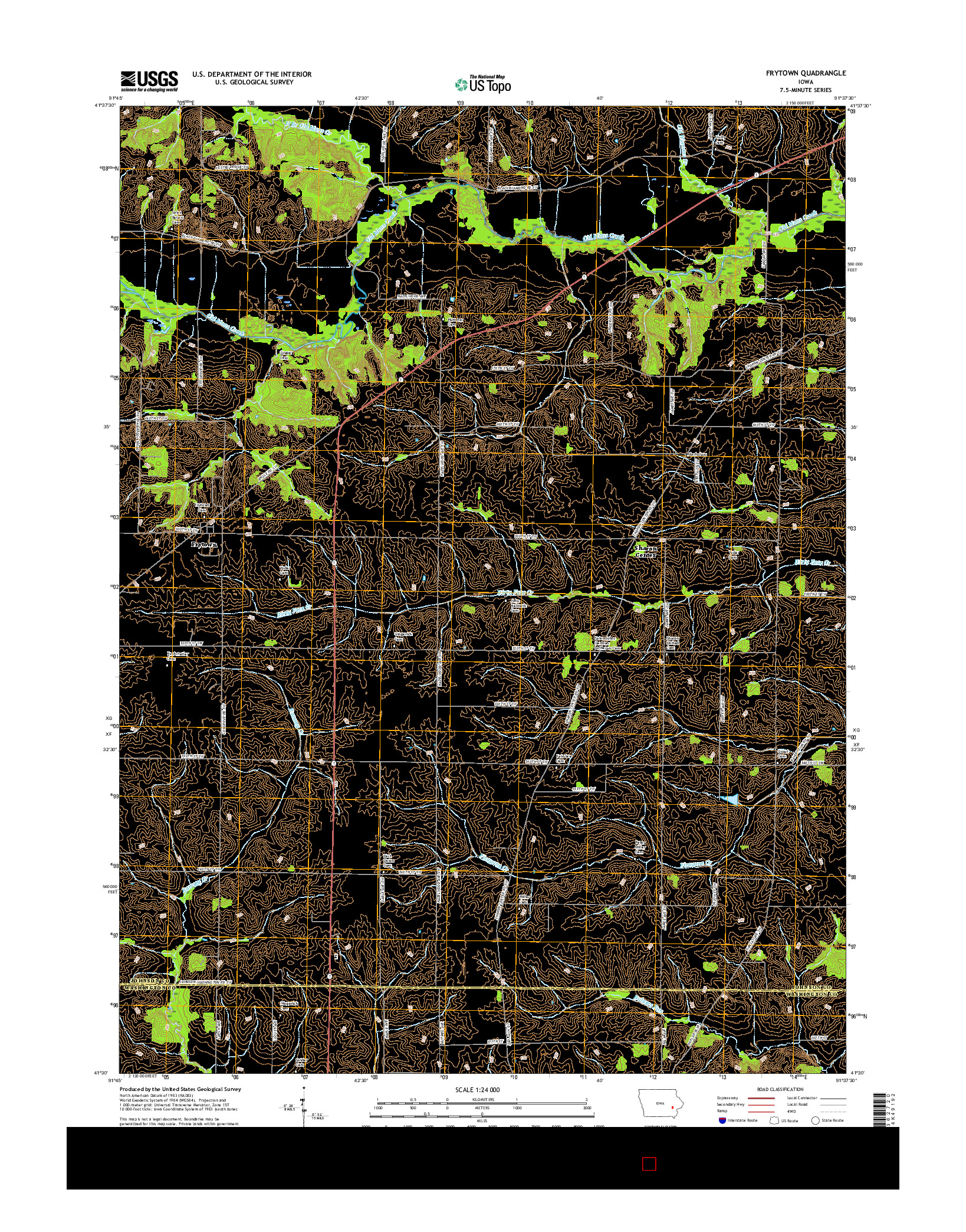 USGS US TOPO 7.5-MINUTE MAP FOR FRYTOWN, IA 2015