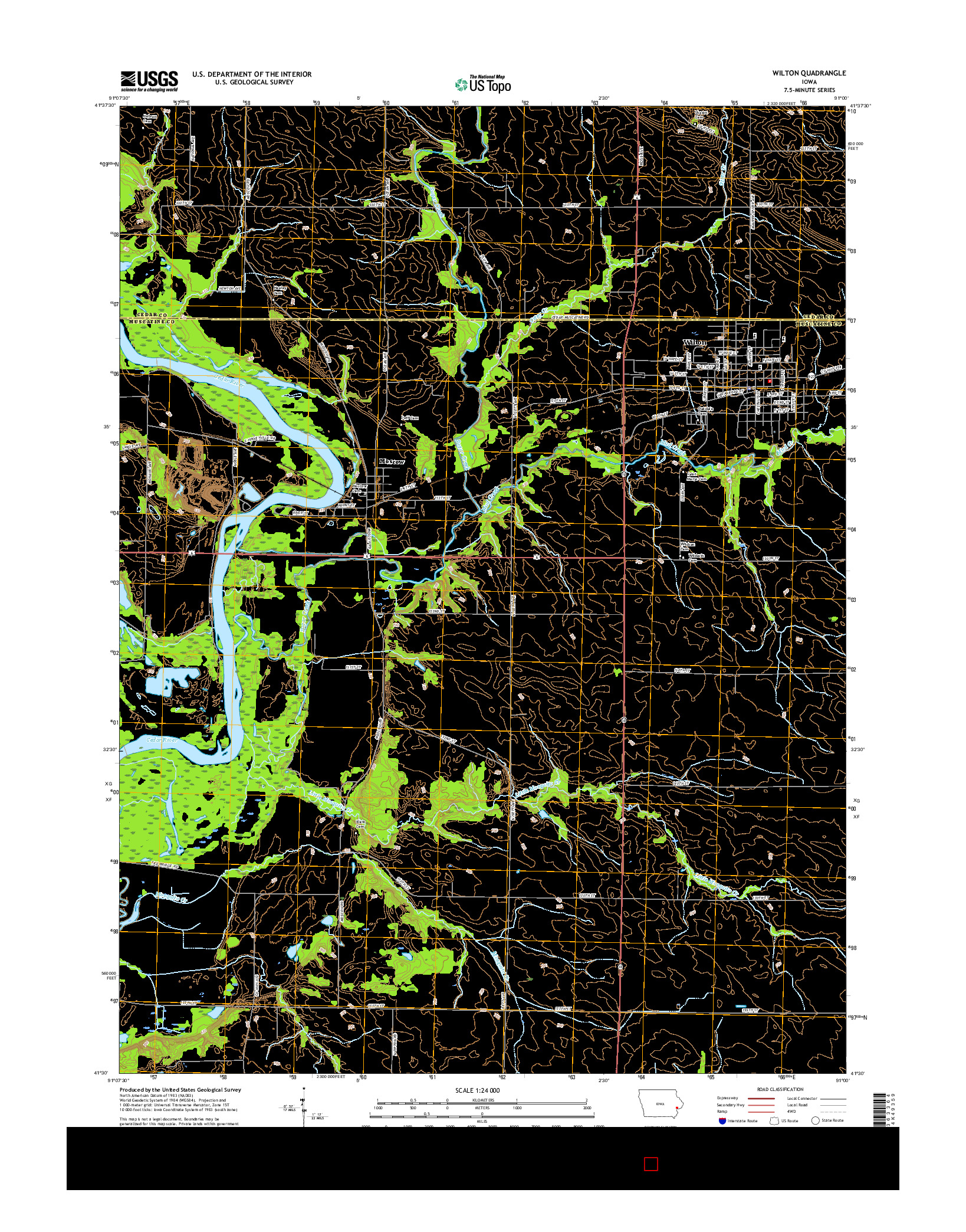 USGS US TOPO 7.5-MINUTE MAP FOR WILTON, IA 2015