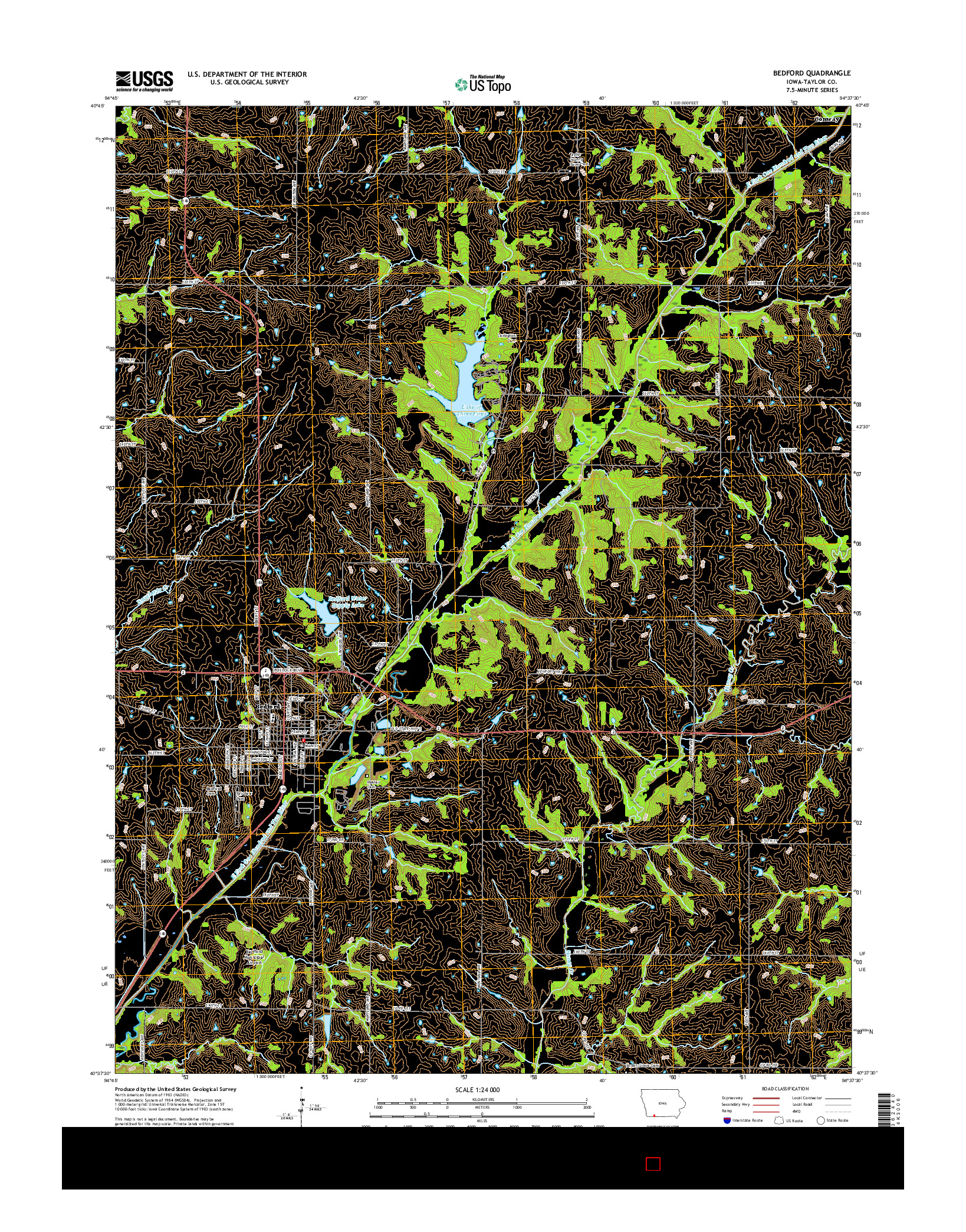 USGS US TOPO 7.5-MINUTE MAP FOR BEDFORD, IA 2015