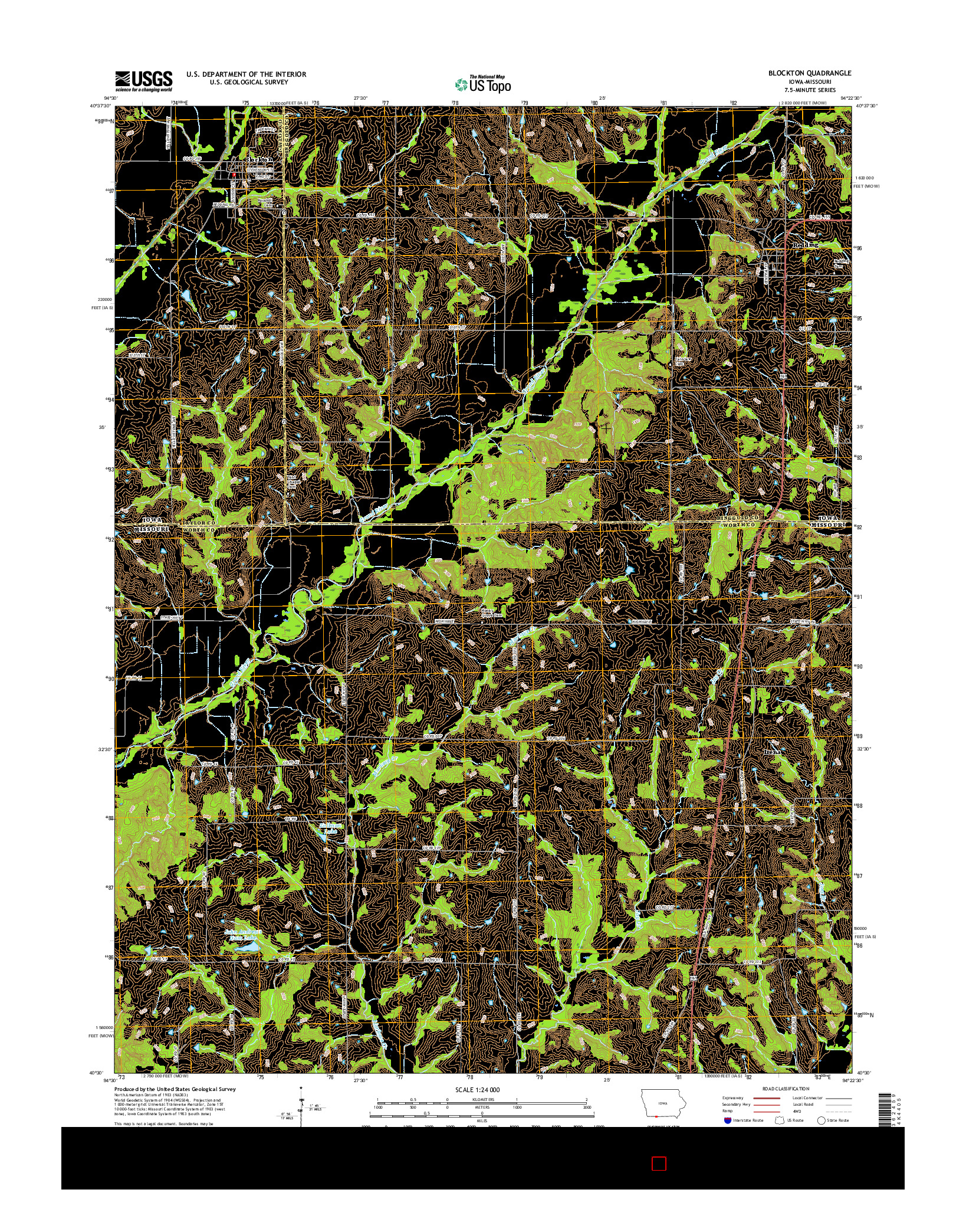 USGS US TOPO 7.5-MINUTE MAP FOR BLOCKTON, IA-MO 2015