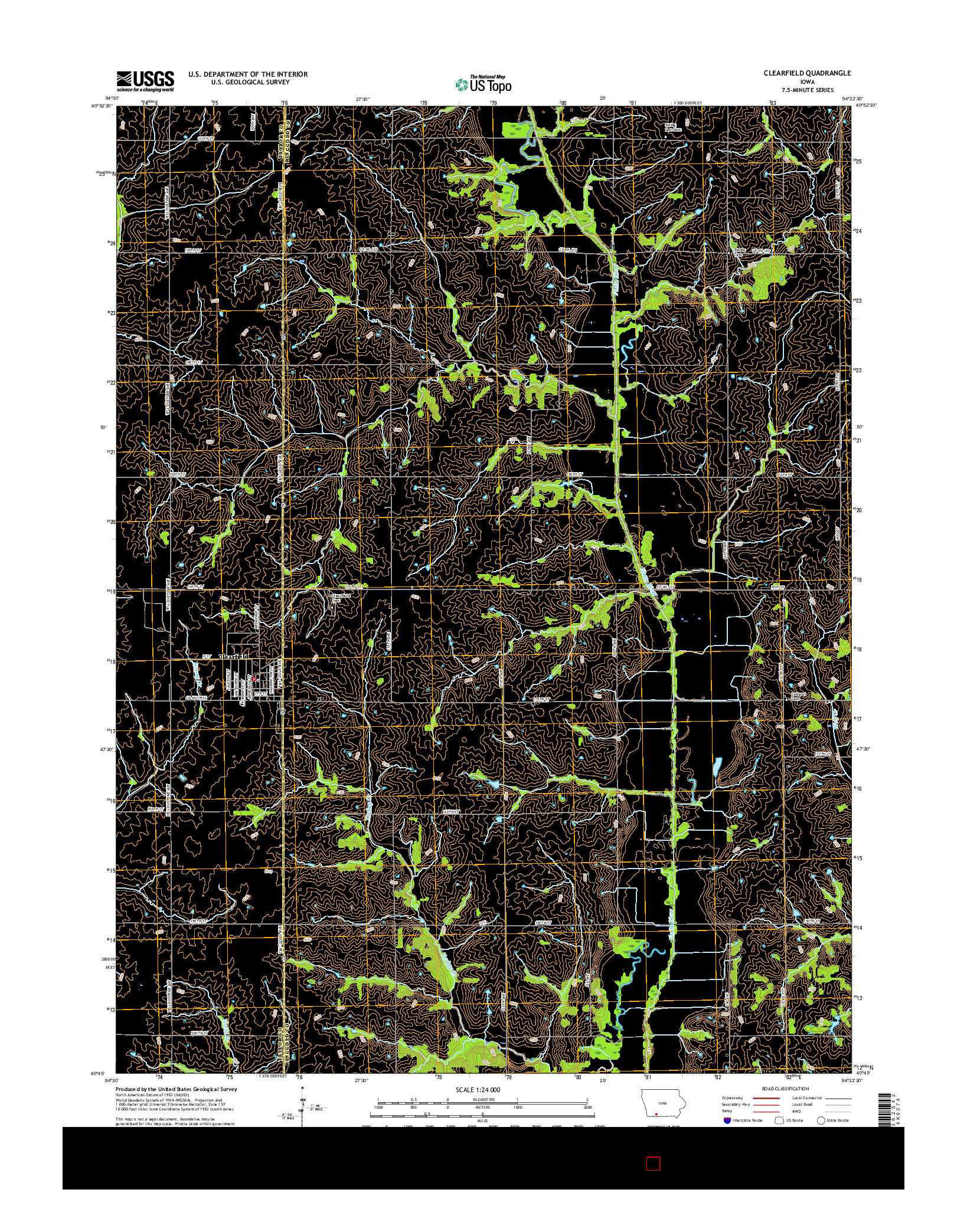 USGS US TOPO 7.5-MINUTE MAP FOR CLEARFIELD, IA 2015