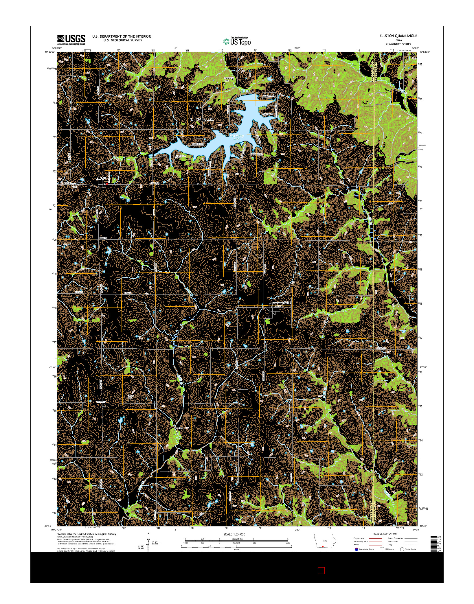 USGS US TOPO 7.5-MINUTE MAP FOR ELLSTON, IA 2015