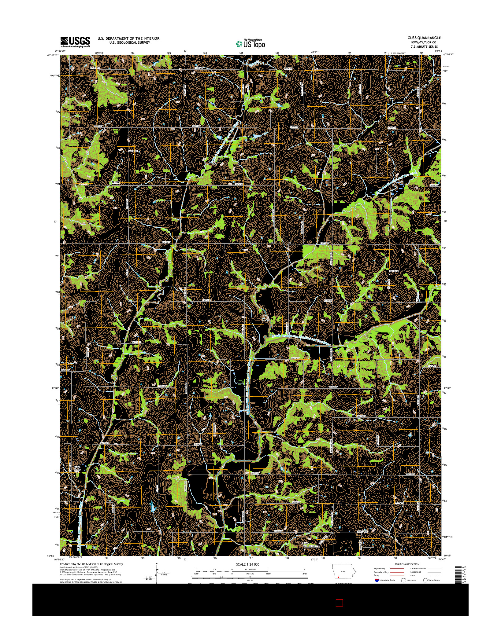 USGS US TOPO 7.5-MINUTE MAP FOR GUSS, IA 2015