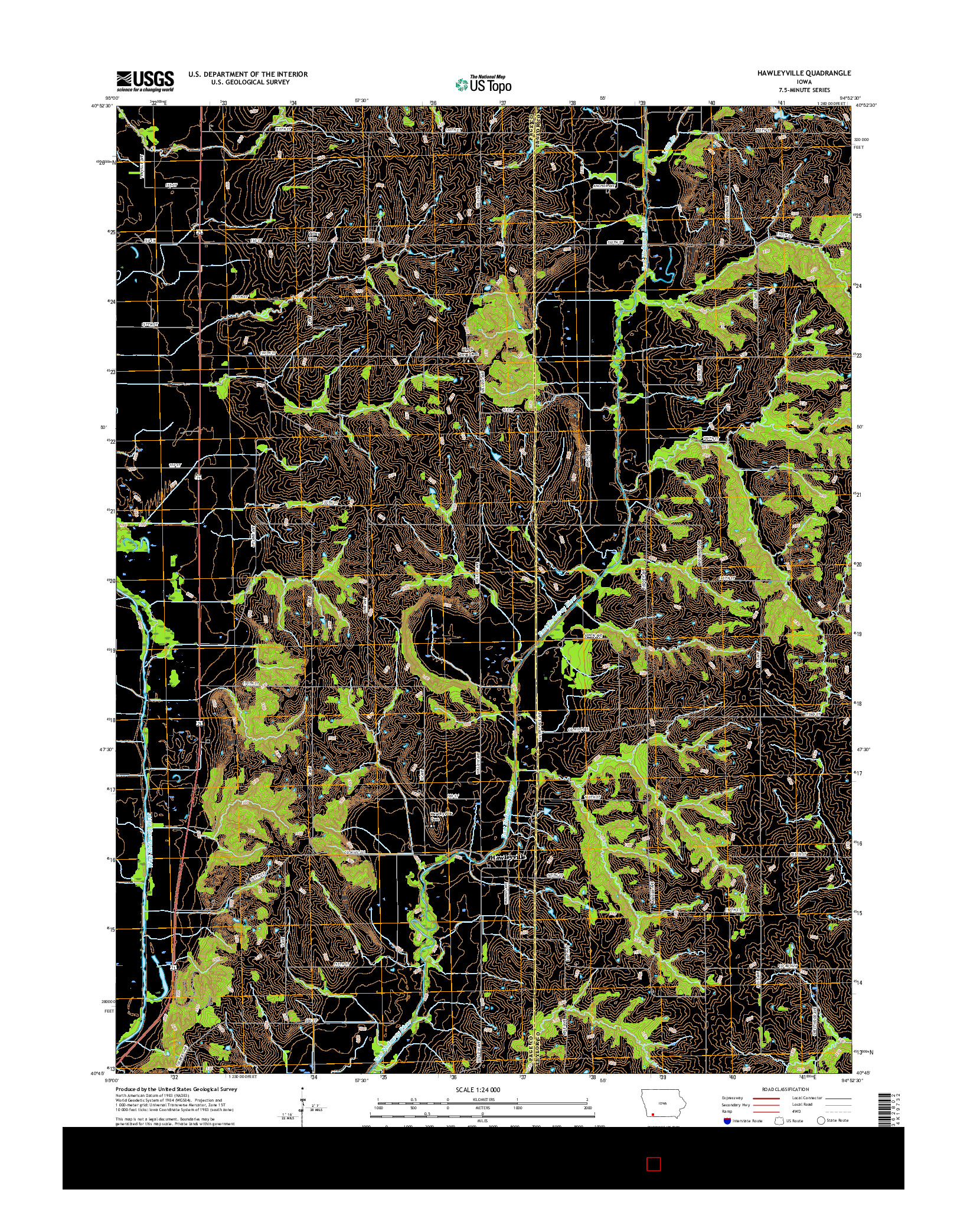 USGS US TOPO 7.5-MINUTE MAP FOR HAWLEYVILLE, IA 2015