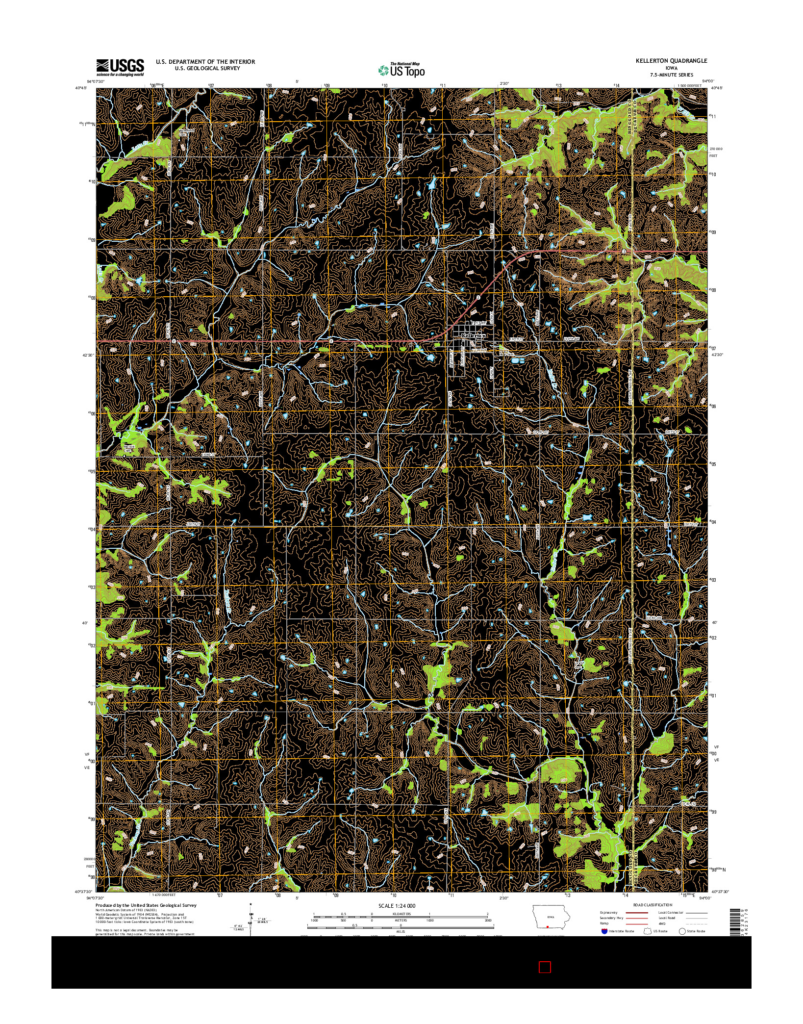 USGS US TOPO 7.5-MINUTE MAP FOR KELLERTON, IA 2015