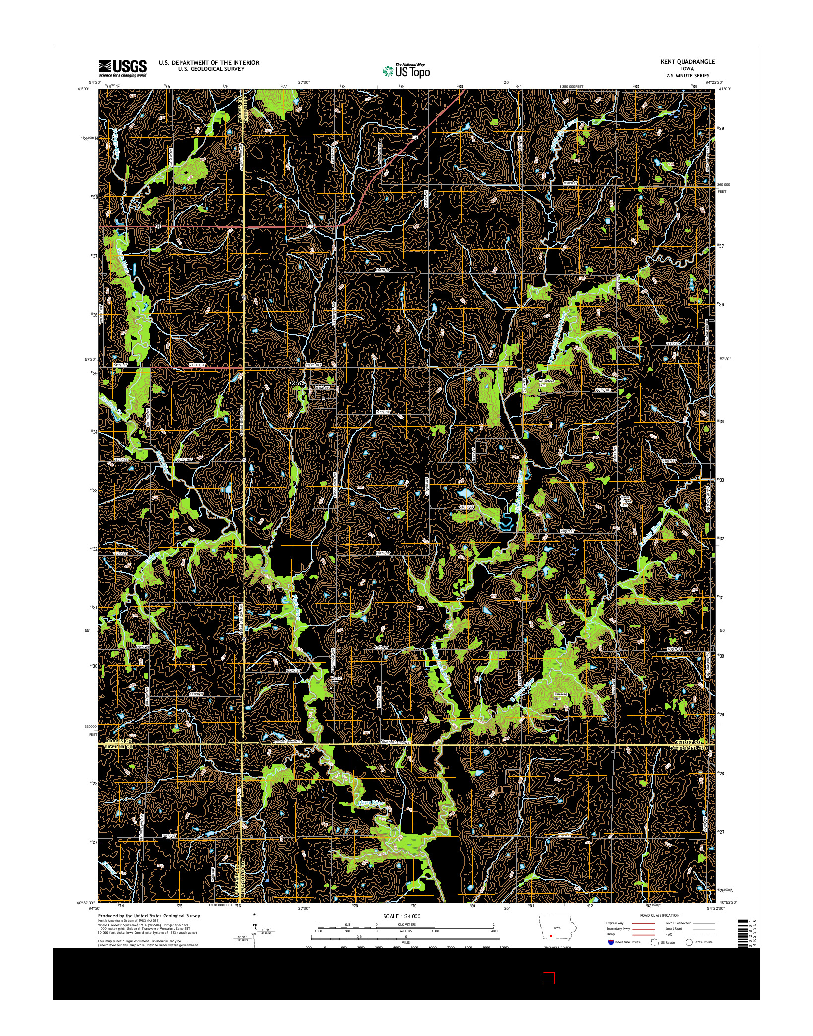 USGS US TOPO 7.5-MINUTE MAP FOR KENT, IA 2015