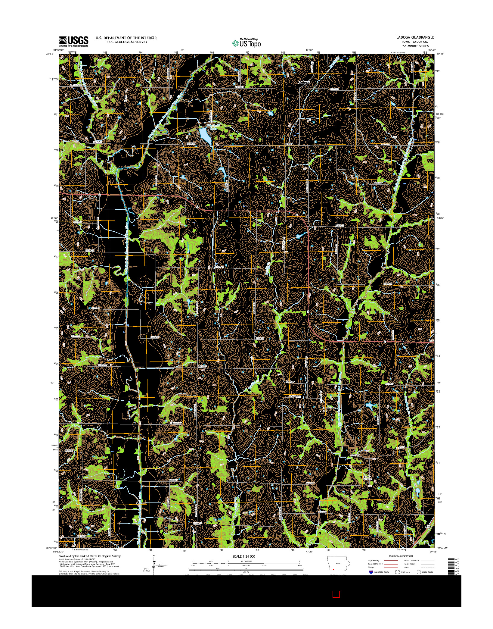 USGS US TOPO 7.5-MINUTE MAP FOR LADOGA, IA 2015